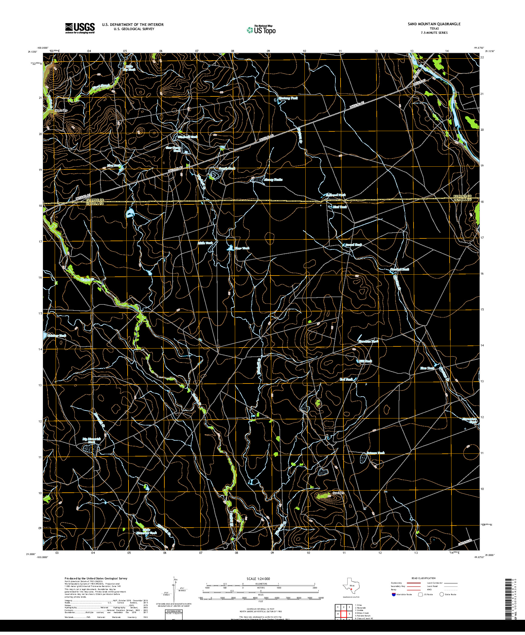 USGS US TOPO 7.5-MINUTE MAP FOR SAND MOUNTAIN, TX 2019