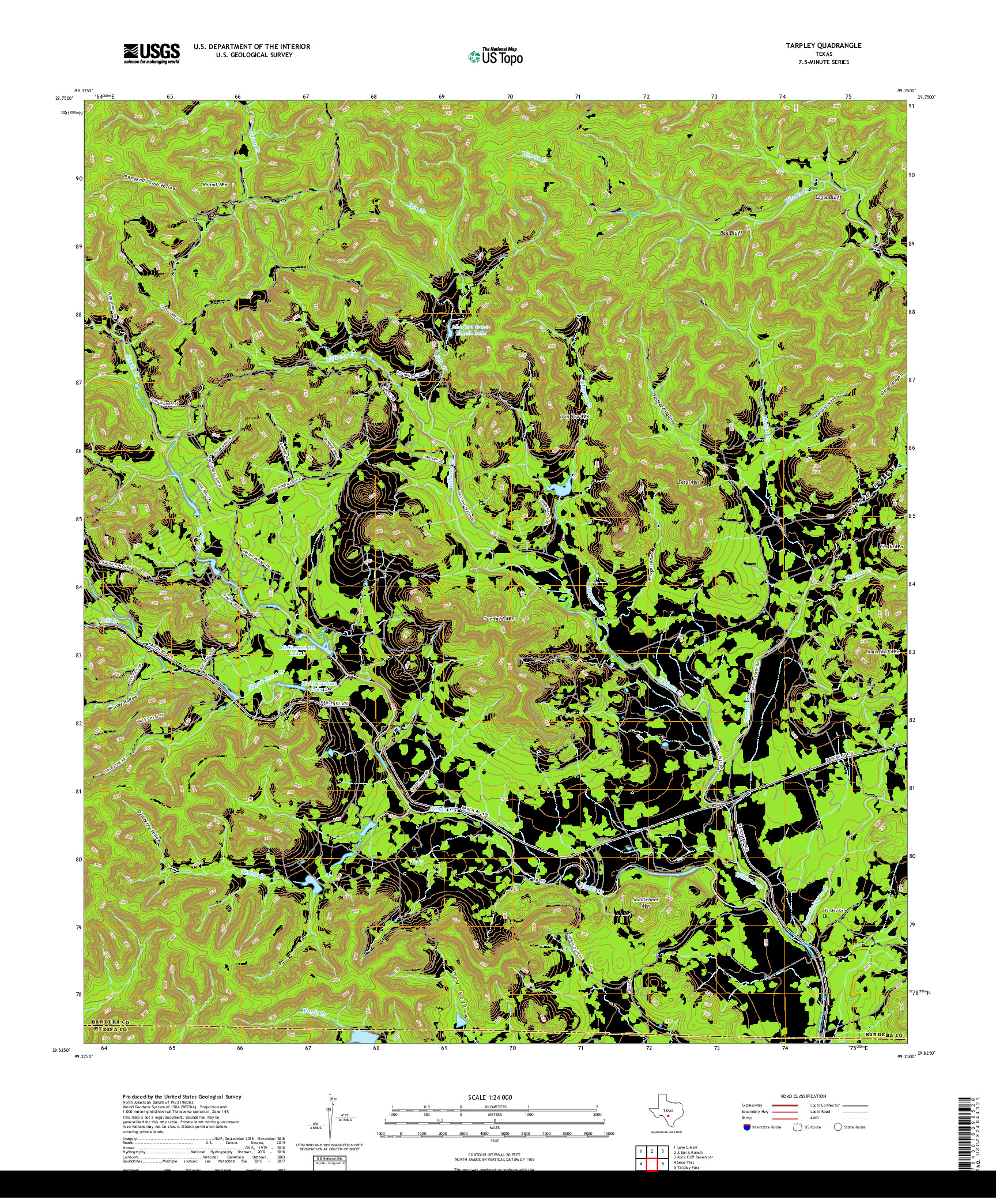 USGS US TOPO 7.5-MINUTE MAP FOR TARPLEY, TX 2019