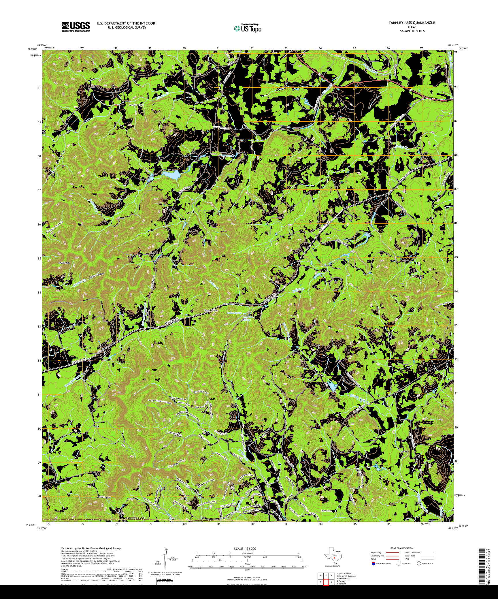 USGS US TOPO 7.5-MINUTE MAP FOR TARPLEY PASS, TX 2019