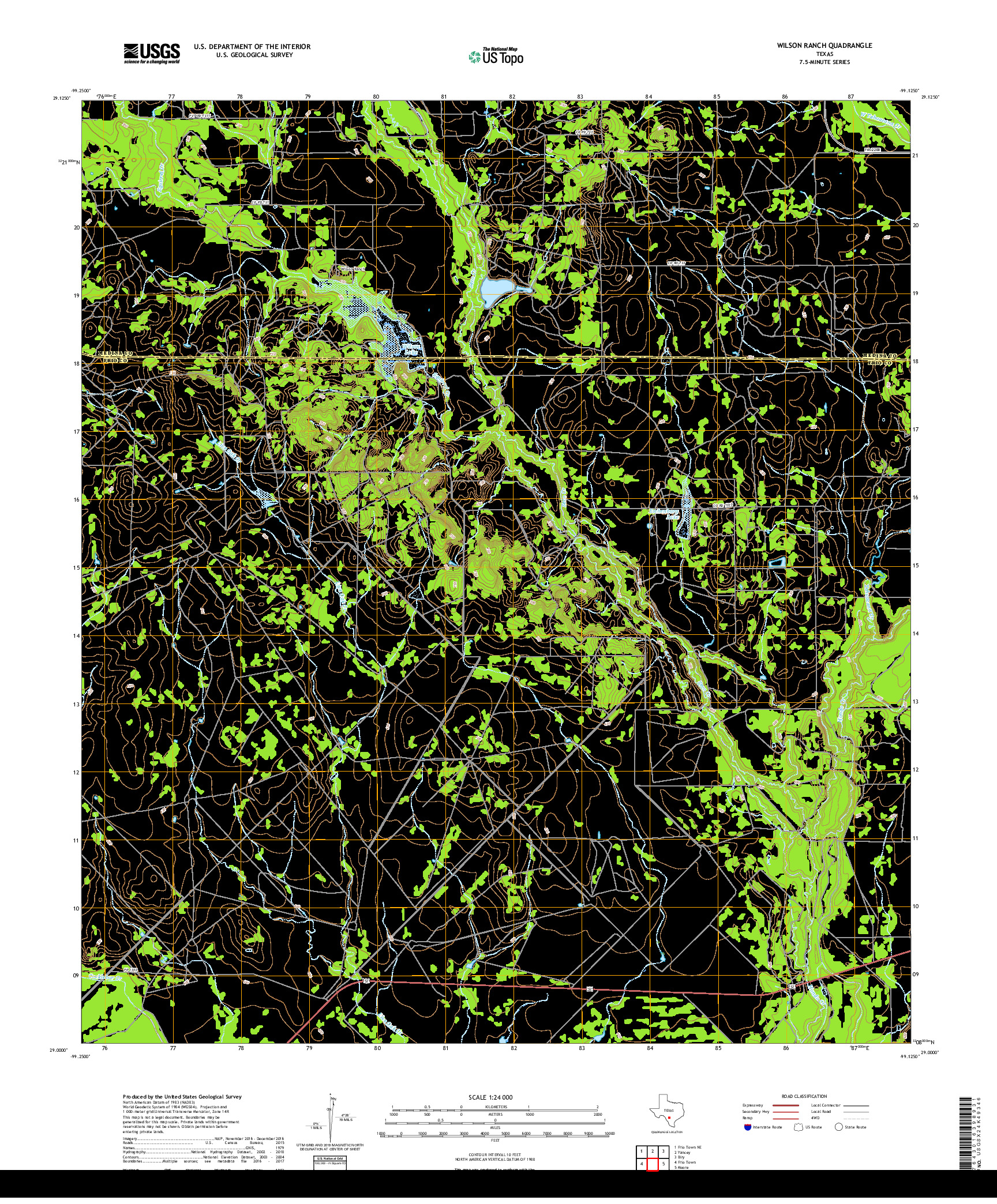 USGS US TOPO 7.5-MINUTE MAP FOR WILSON RANCH, TX 2019