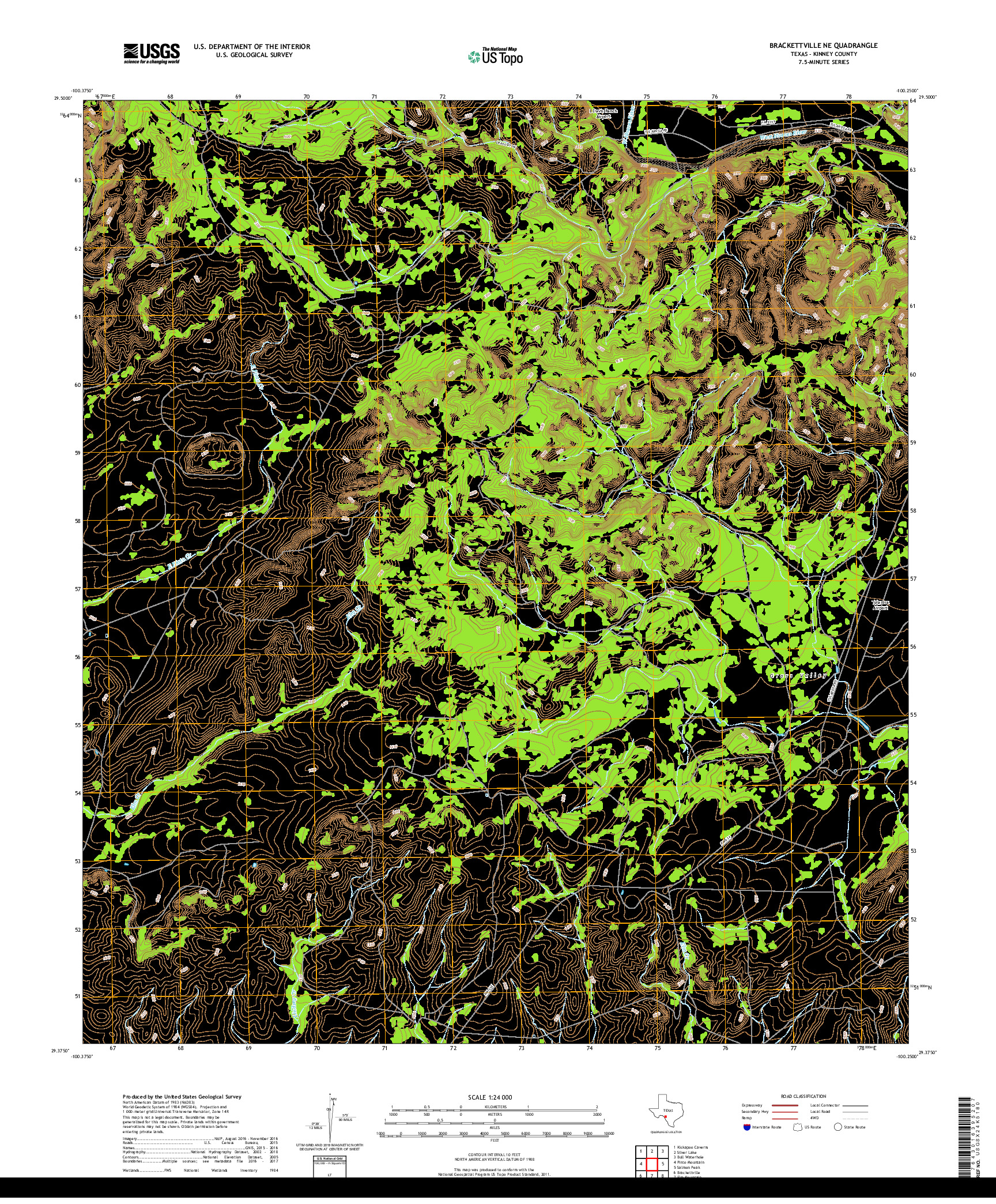 USGS US TOPO 7.5-MINUTE MAP FOR BRACKETTVILLE NE, TX 2019