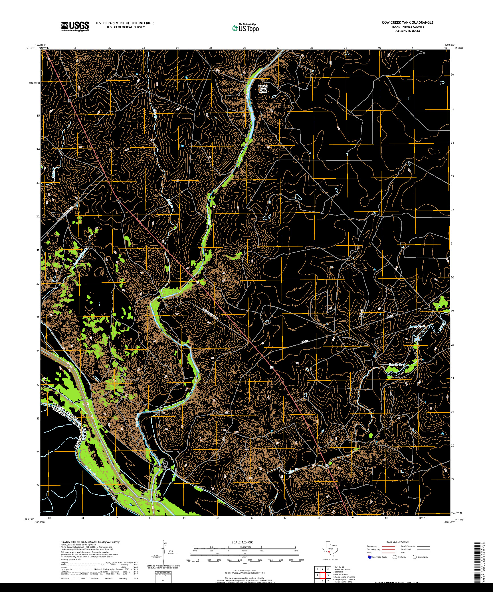 USGS US TOPO 7.5-MINUTE MAP FOR COW CREEK TANK, TX,COA 2019