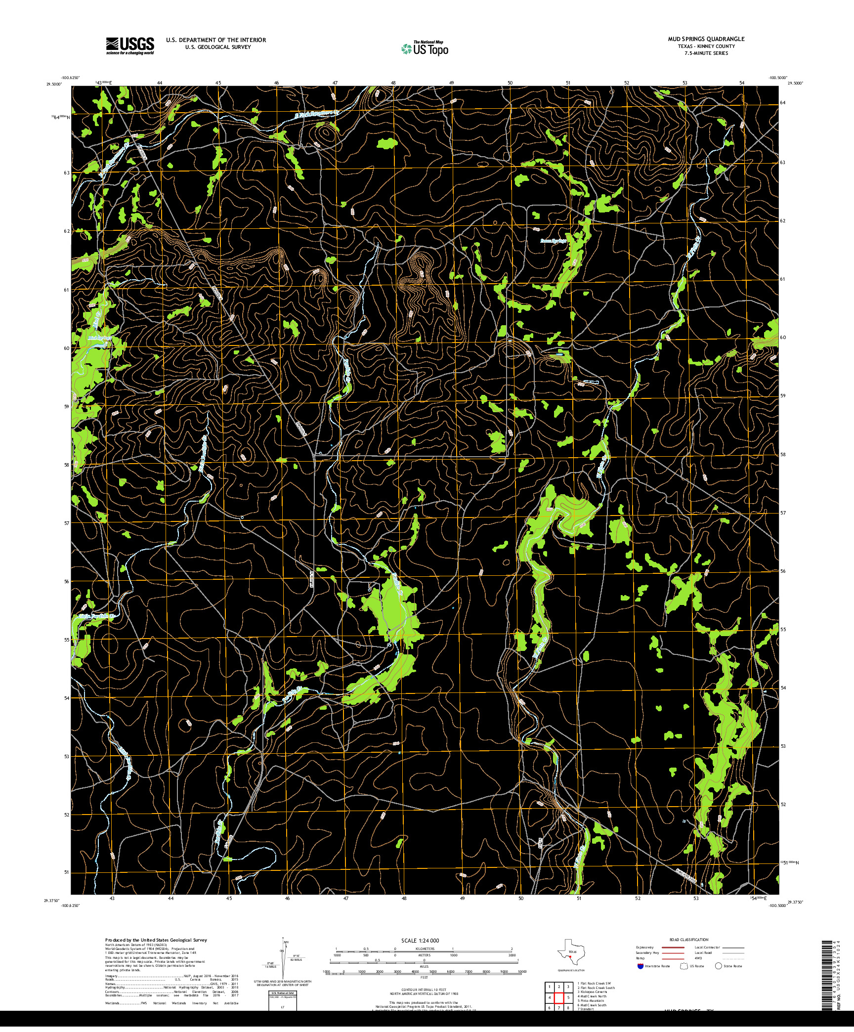 USGS US TOPO 7.5-MINUTE MAP FOR MUD SPRINGS, TX 2019