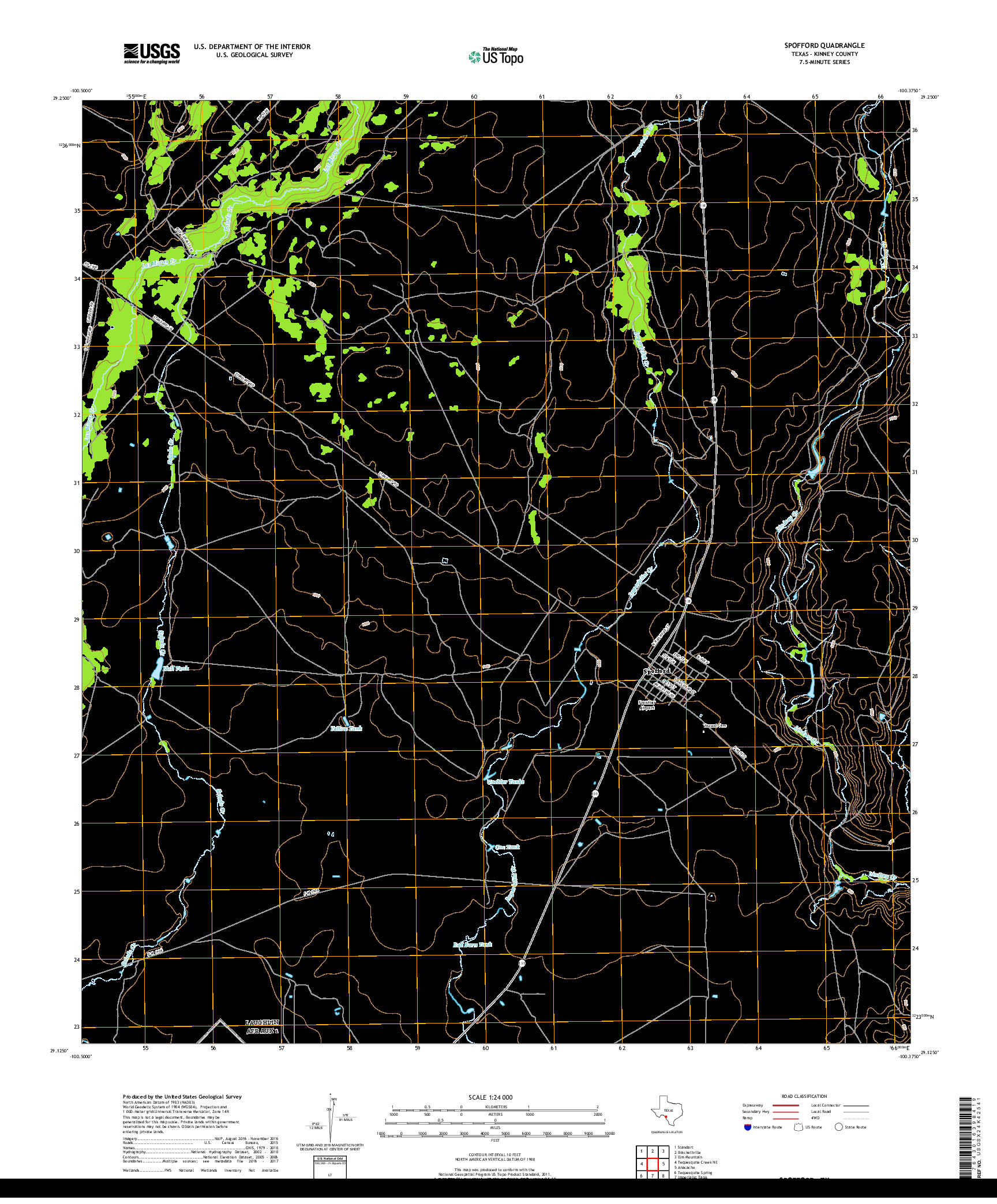 USGS US TOPO 7.5-MINUTE MAP FOR SPOFFORD, TX 2019