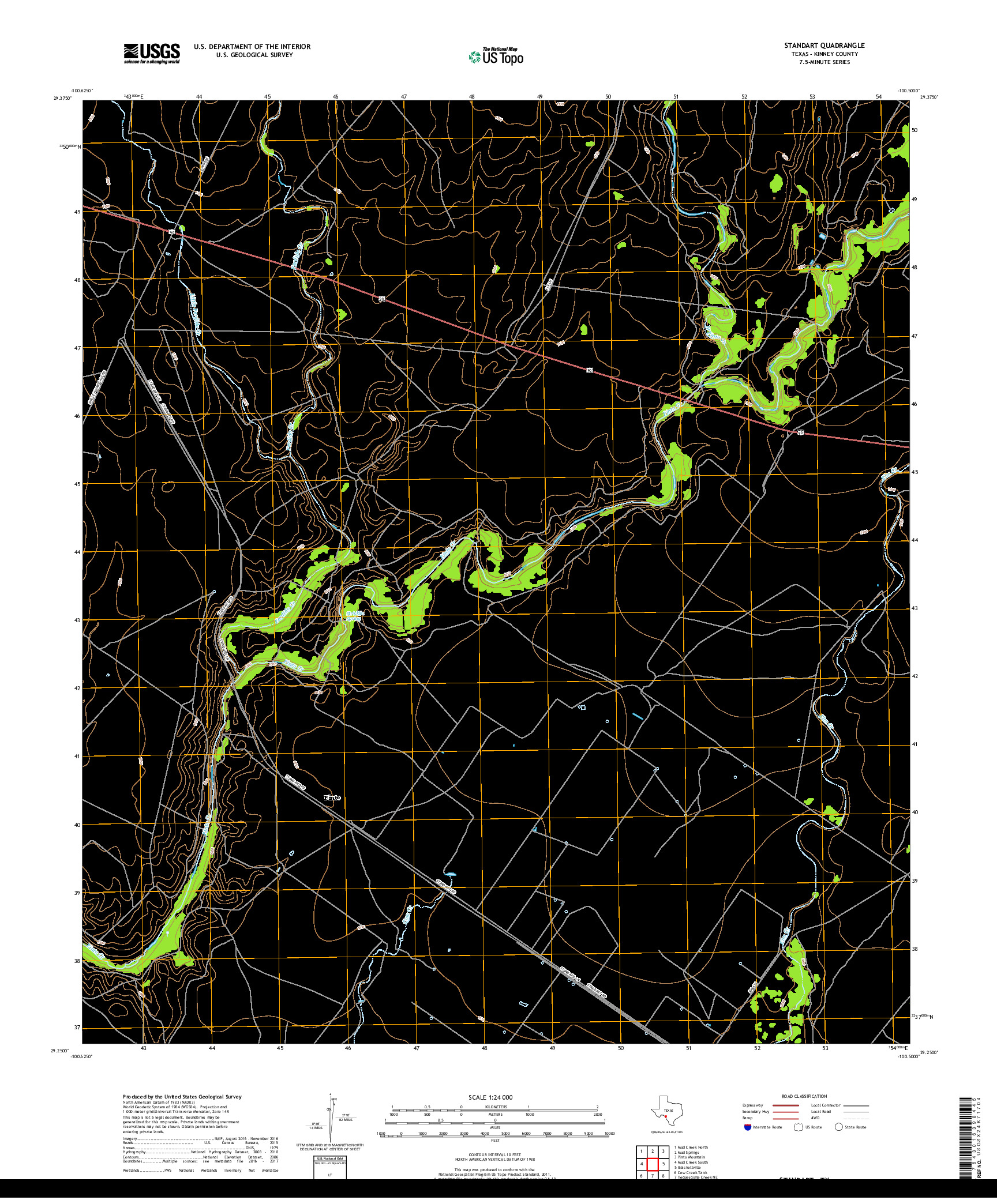 USGS US TOPO 7.5-MINUTE MAP FOR STANDART, TX 2019