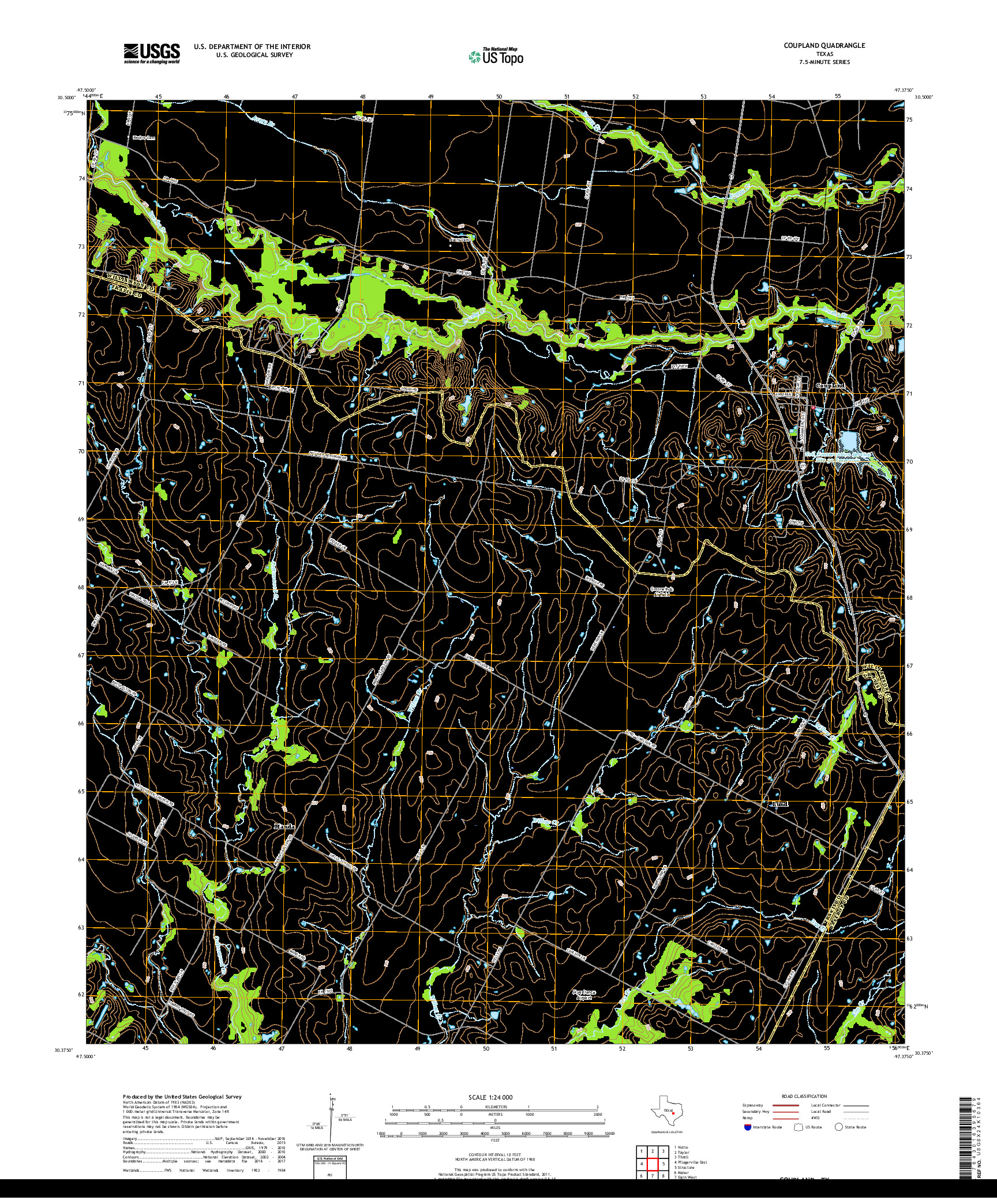 USGS US TOPO 7.5-MINUTE MAP FOR COUPLAND, TX 2019