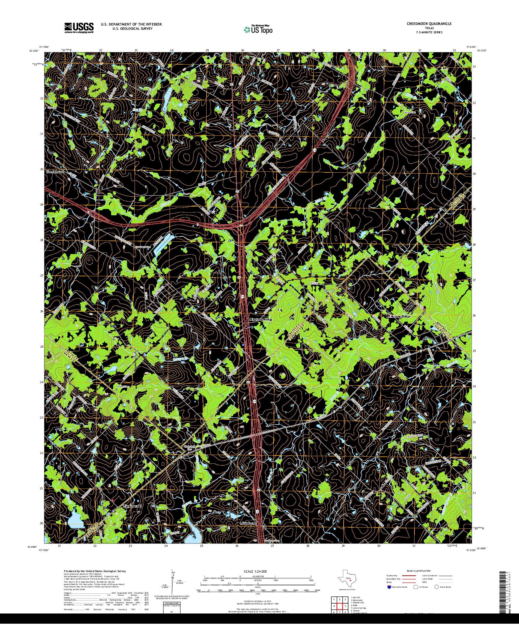 USGS US TOPO 7.5-MINUTE MAP FOR CREEDMOOR, TX 2019