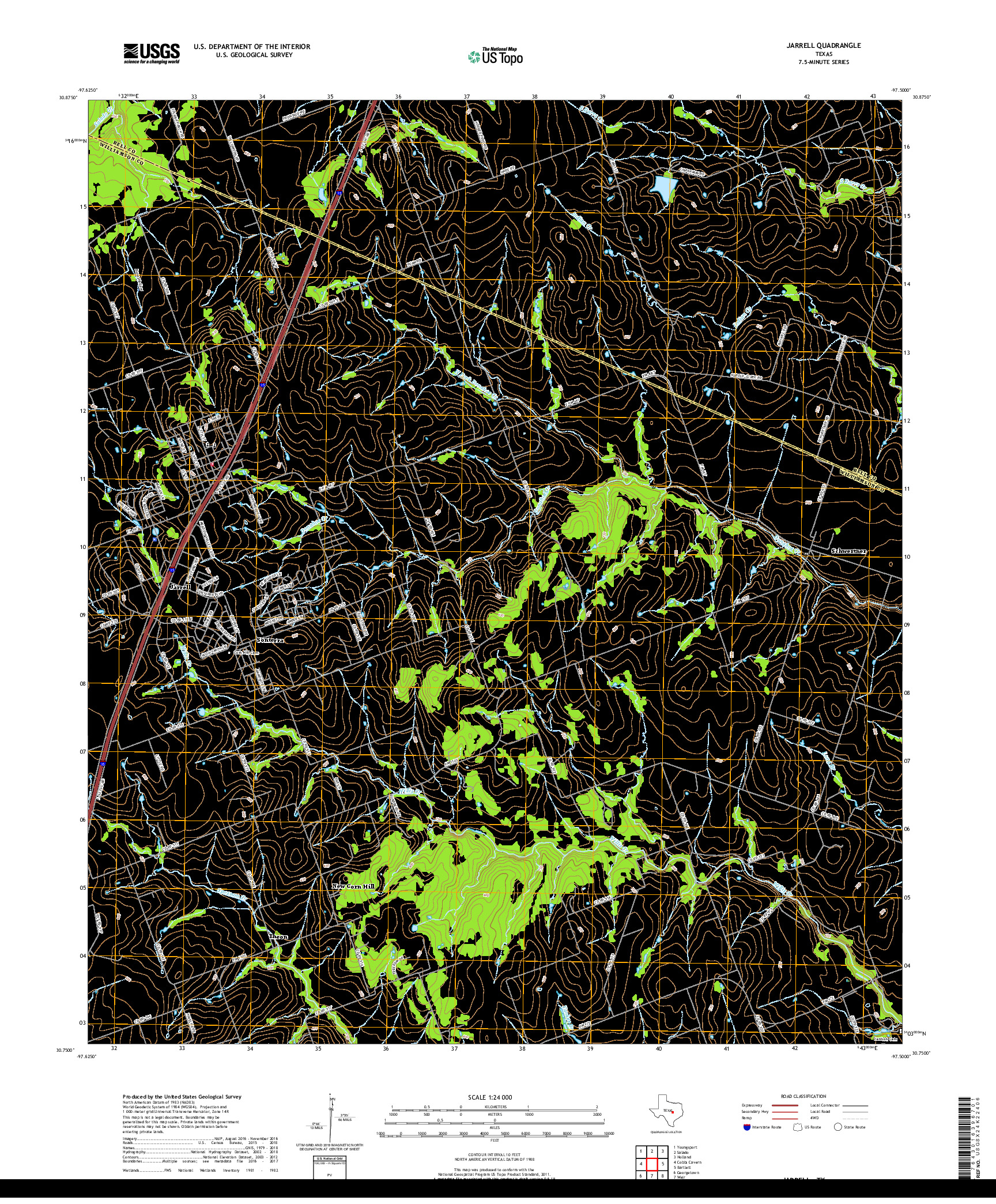 USGS US TOPO 7.5-MINUTE MAP FOR JARRELL, TX 2019