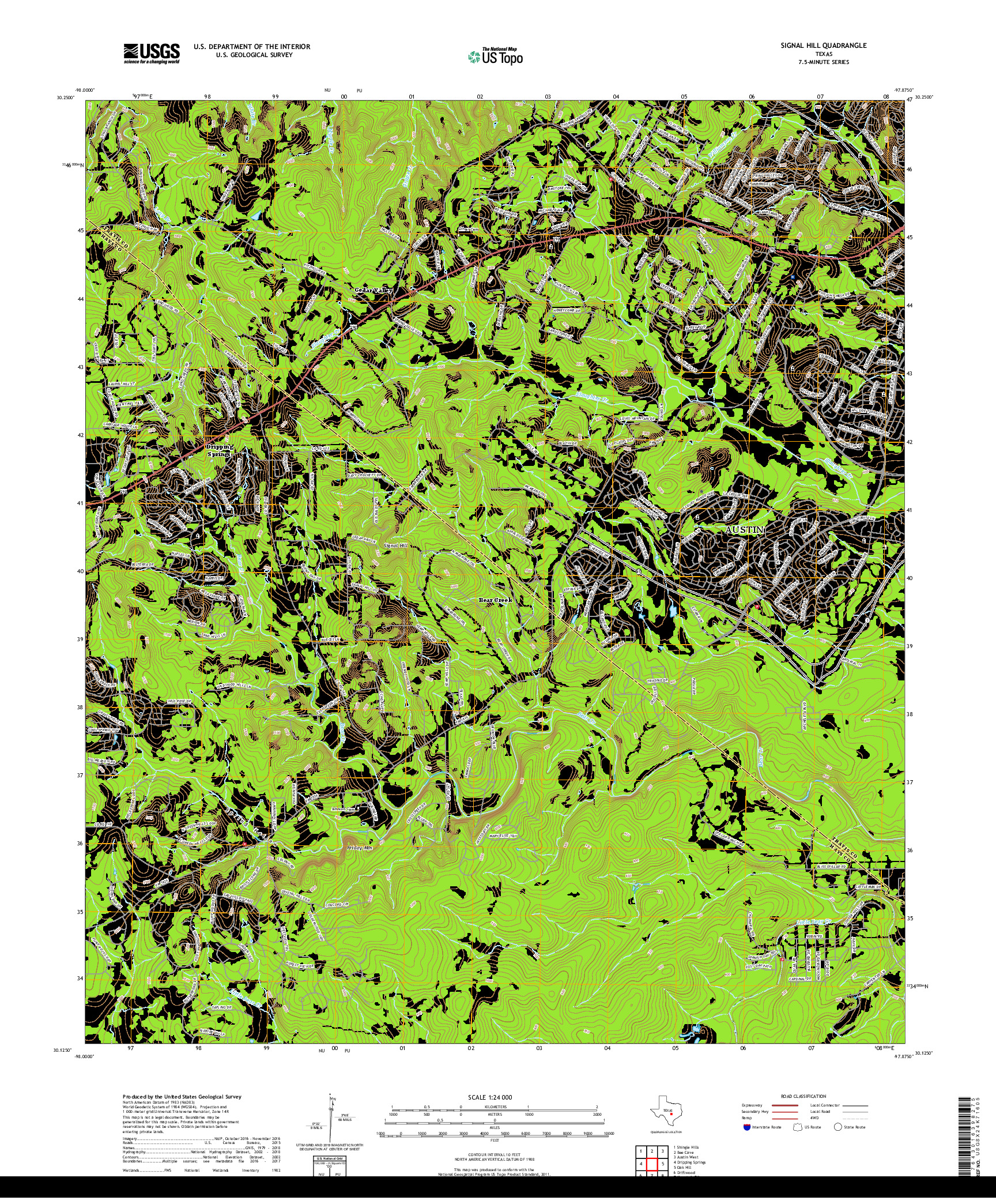 USGS US TOPO 7.5-MINUTE MAP FOR SIGNAL HILL, TX 2019