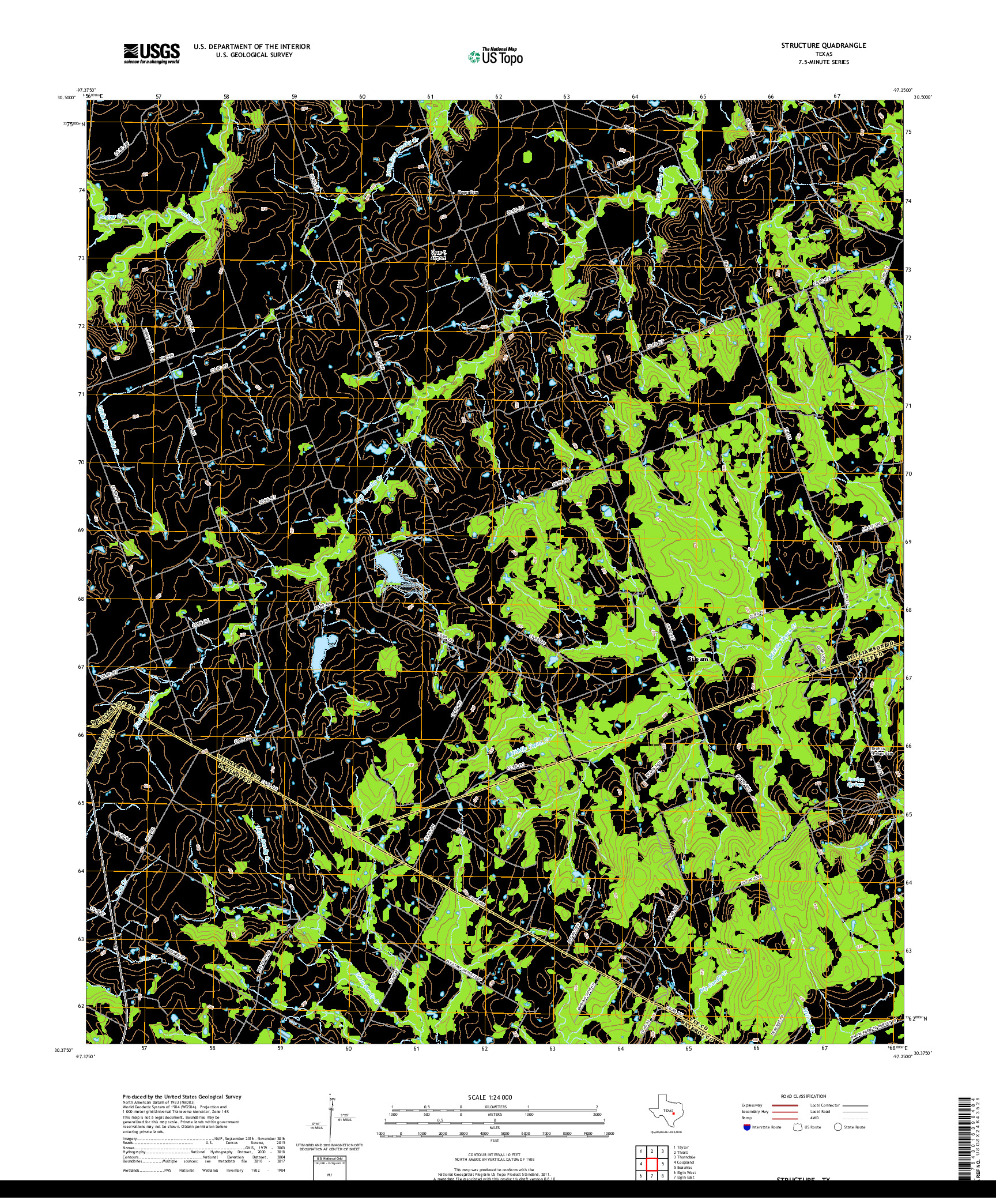 USGS US TOPO 7.5-MINUTE MAP FOR STRUCTURE, TX 2019