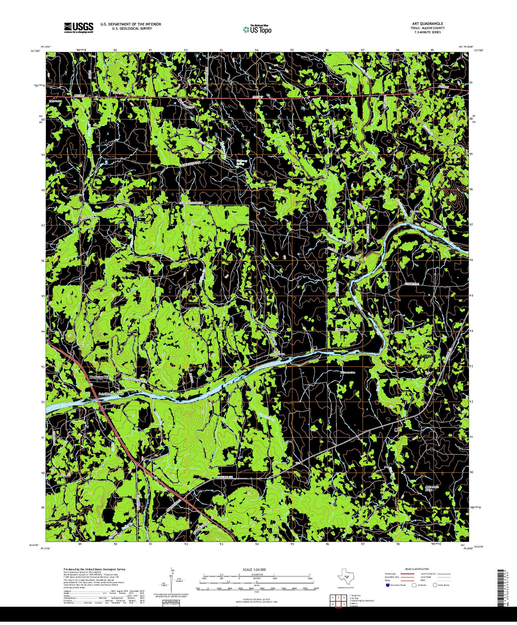 USGS US TOPO 7.5-MINUTE MAP FOR ART, TX 2019