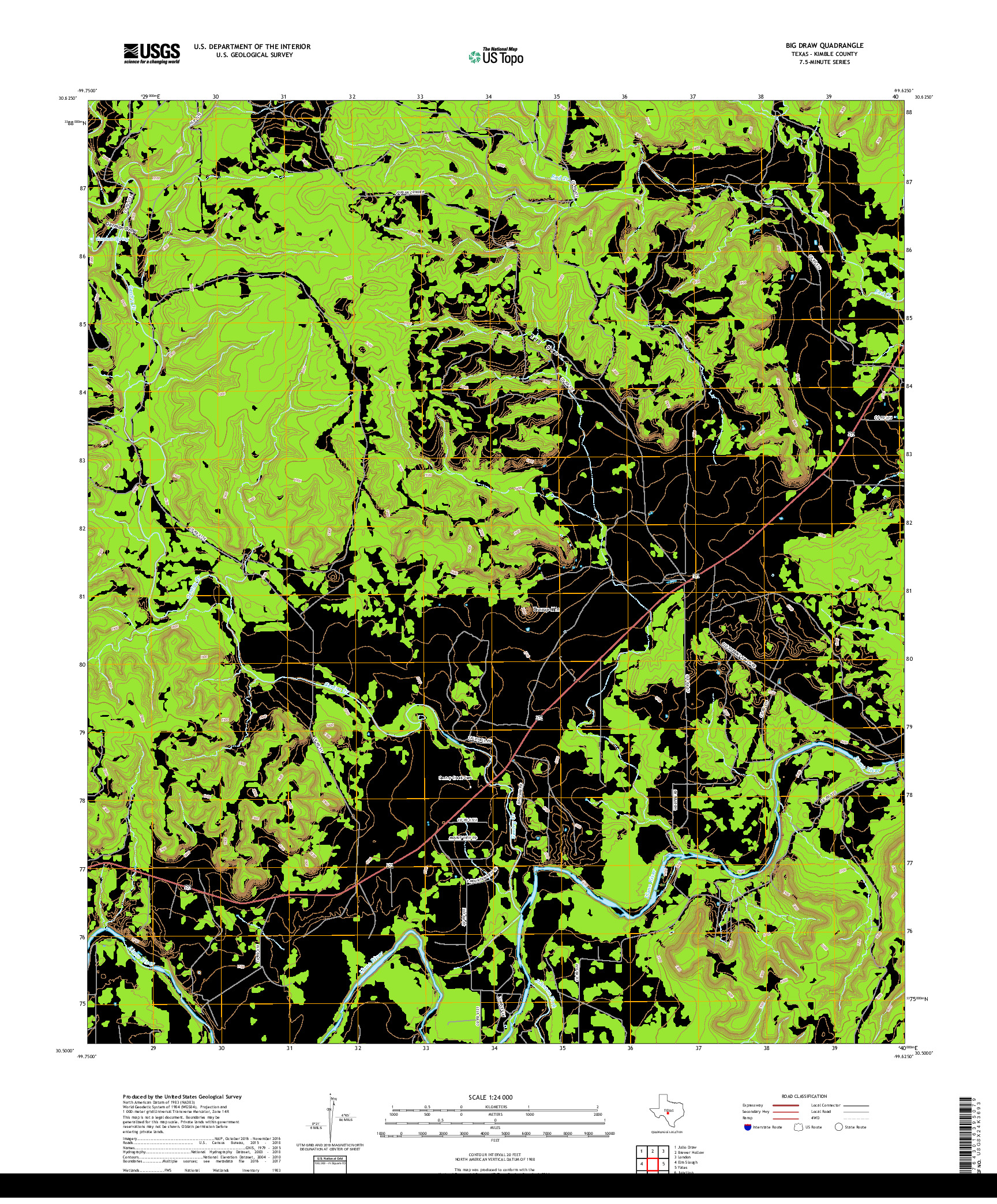 USGS US TOPO 7.5-MINUTE MAP FOR BIG DRAW, TX 2019