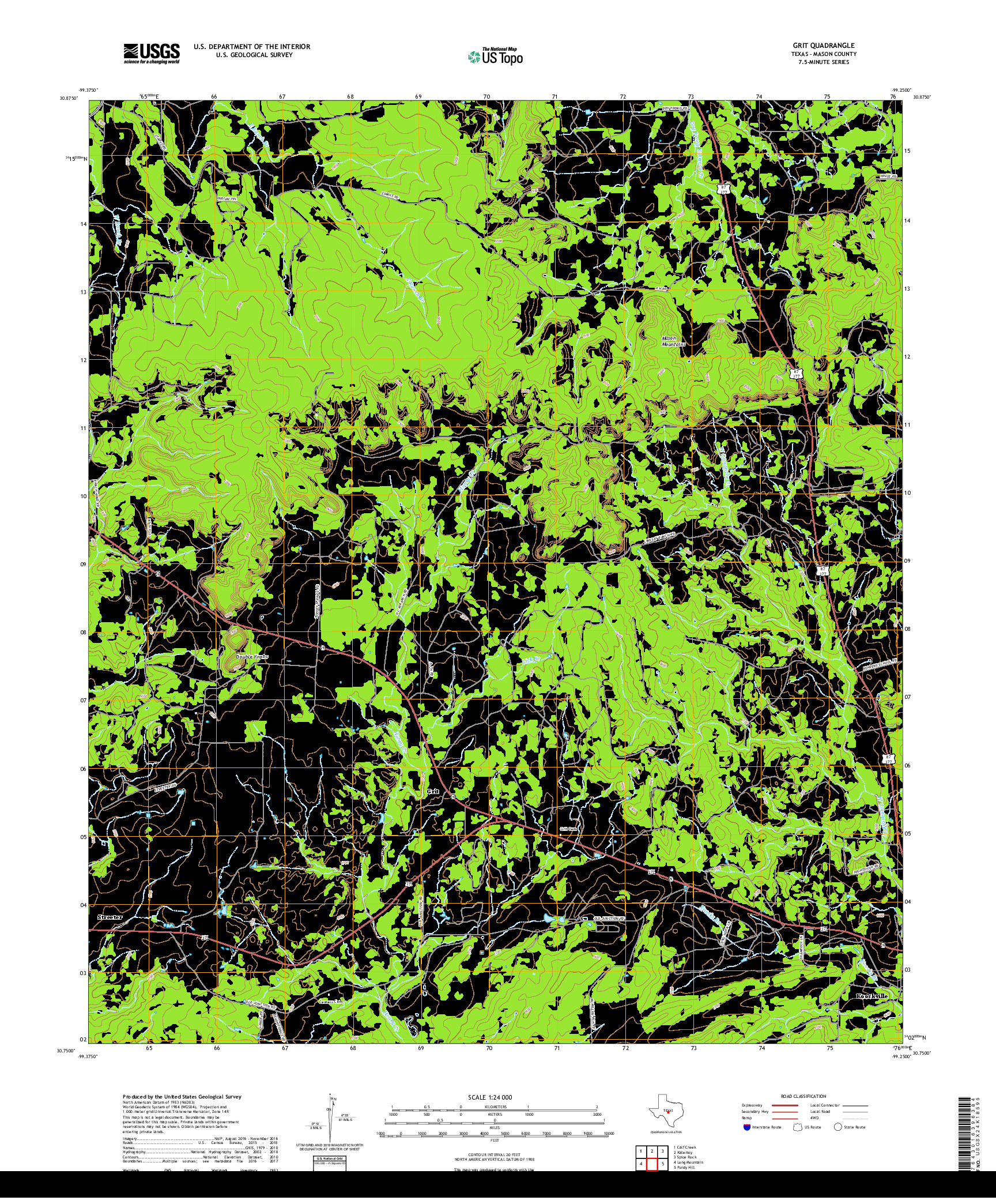 USGS US TOPO 7.5-MINUTE MAP FOR GRIT, TX 2019