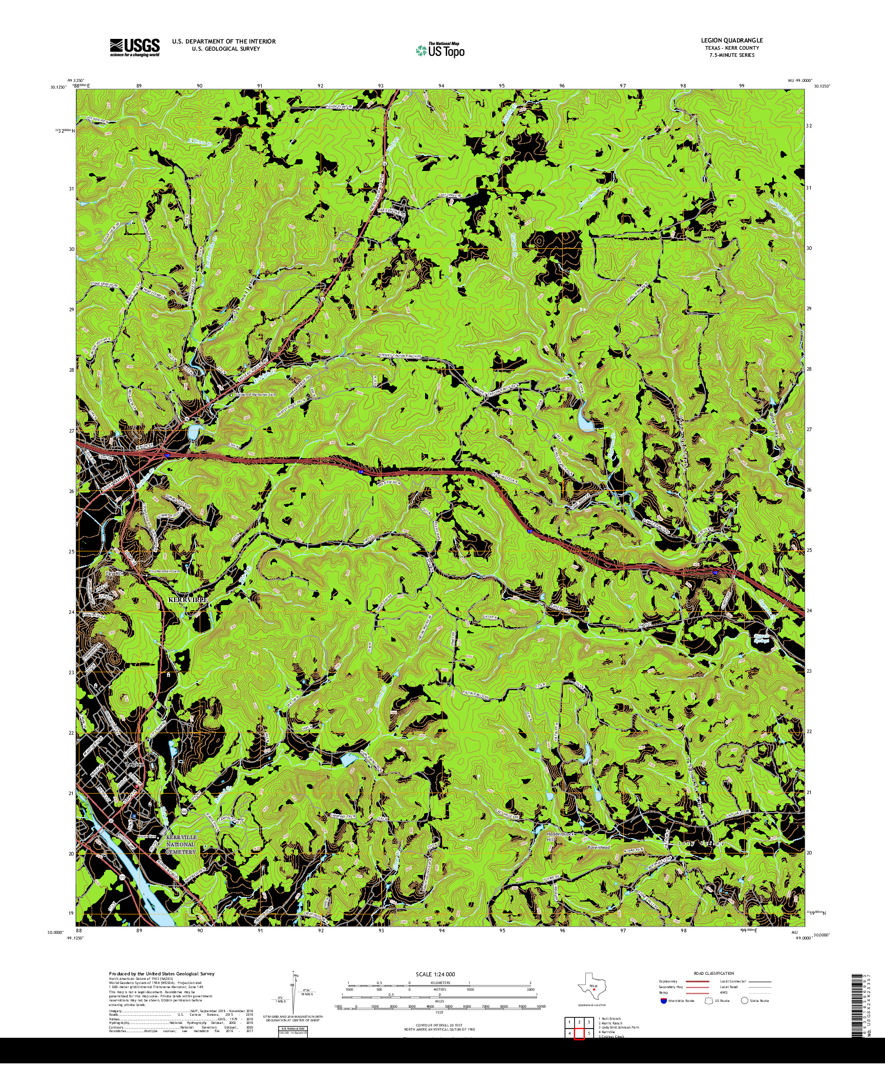 USGS US TOPO 7.5-MINUTE MAP FOR LEGION, TX 2019