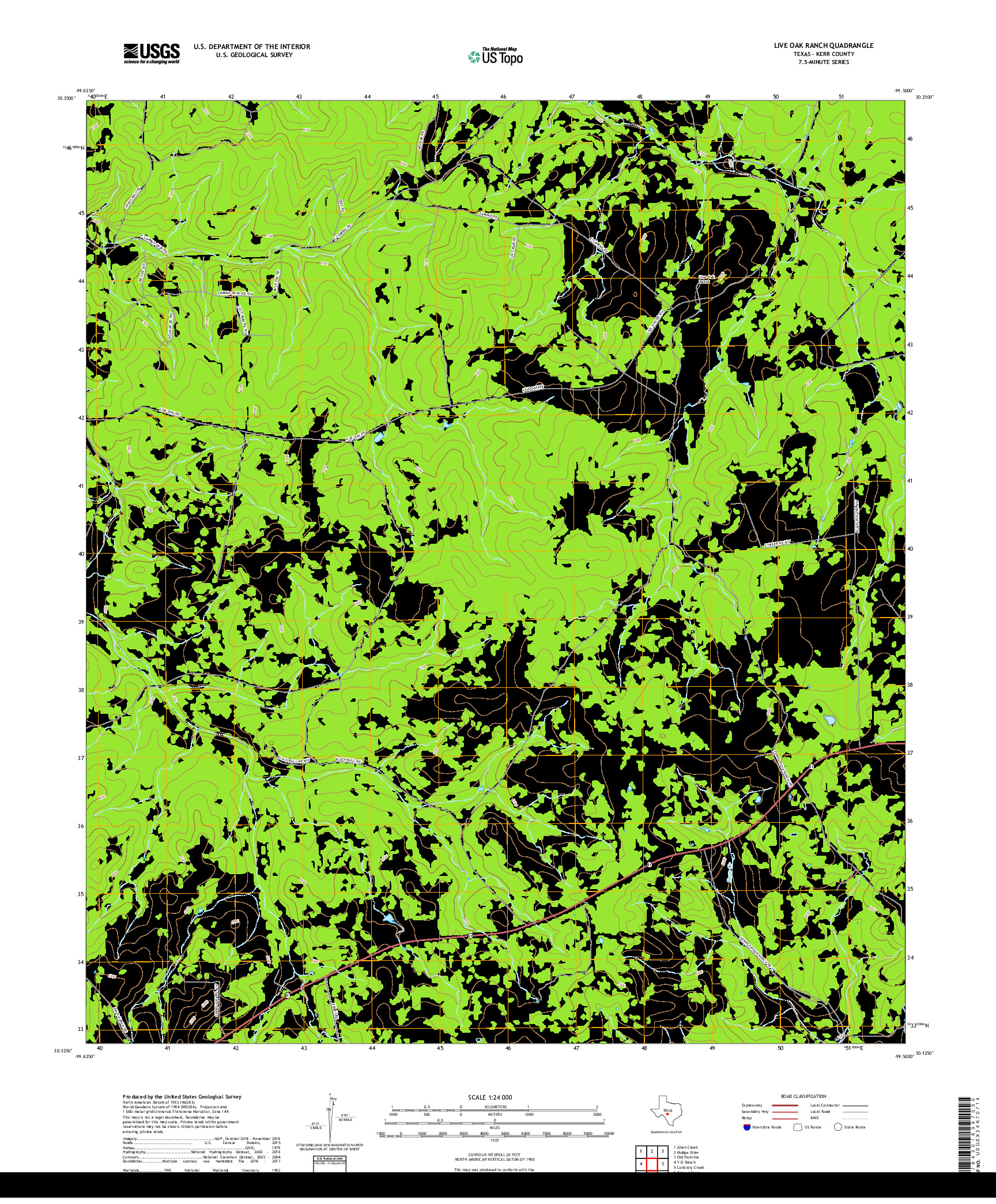 USGS US TOPO 7.5-MINUTE MAP FOR LIVE OAK RANCH, TX 2019