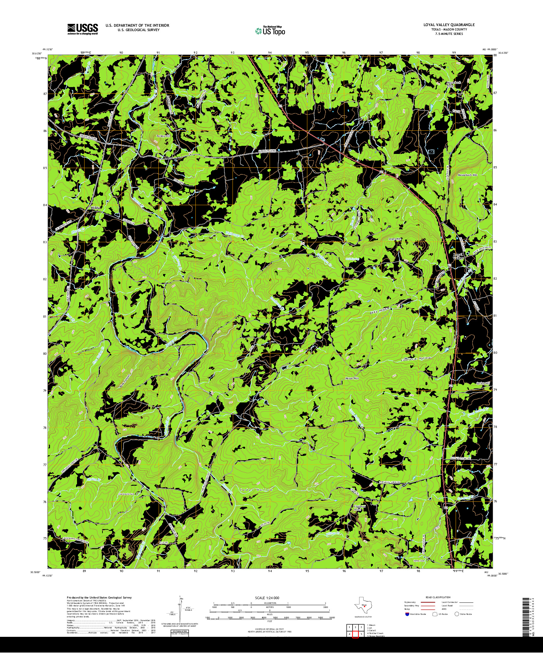 USGS US TOPO 7.5-MINUTE MAP FOR LOYAL VALLEY, TX 2019