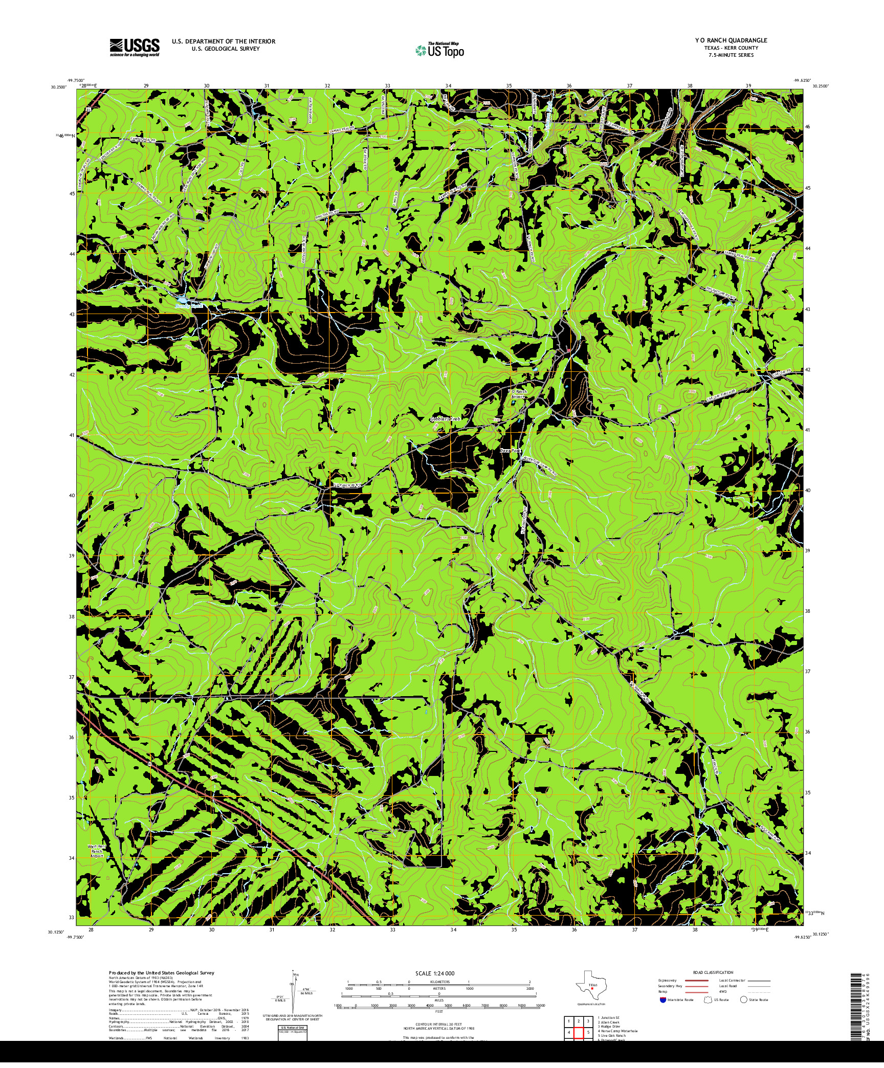 USGS US TOPO 7.5-MINUTE MAP FOR Y O RANCH, TX 2019