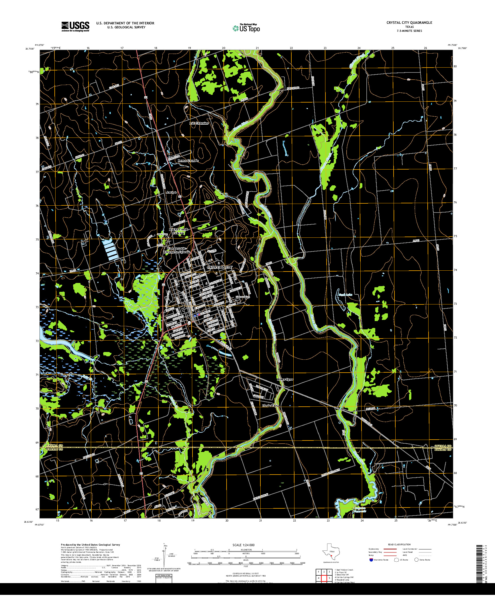 USGS US TOPO 7.5-MINUTE MAP FOR CRYSTAL CITY, TX 2019