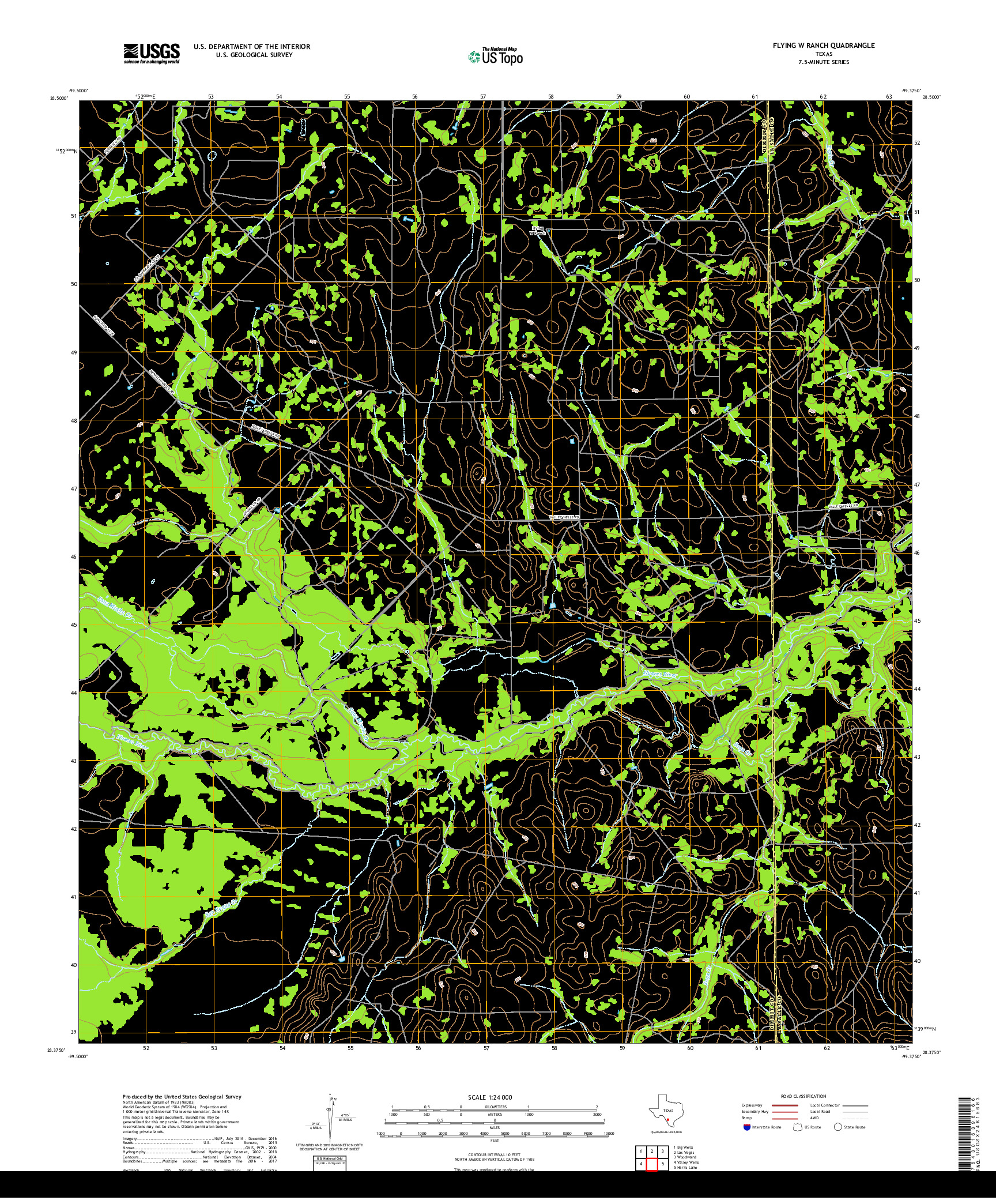 USGS US TOPO 7.5-MINUTE MAP FOR FLYING W RANCH, TX 2019