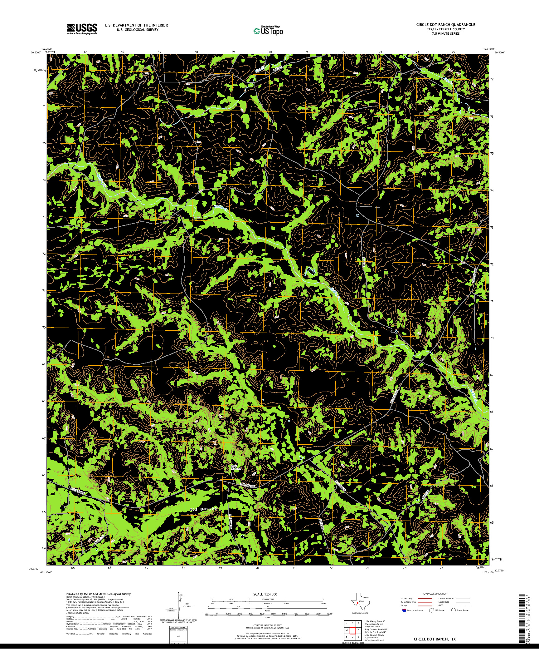 USGS US TOPO 7.5-MINUTE MAP FOR CIRCLE DOT RANCH, TX 2019