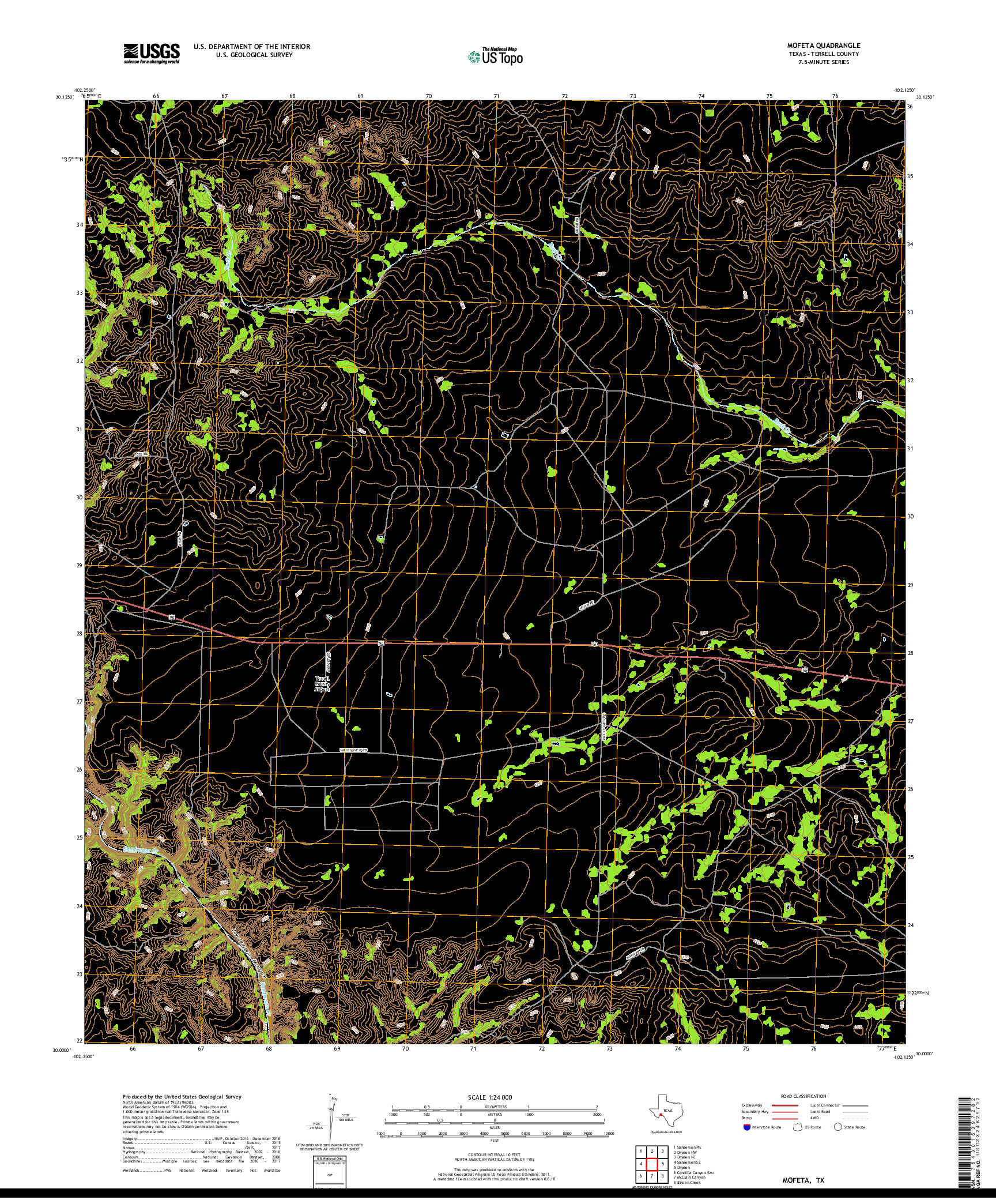 USGS US TOPO 7.5-MINUTE MAP FOR MOFETA, TX 2019
