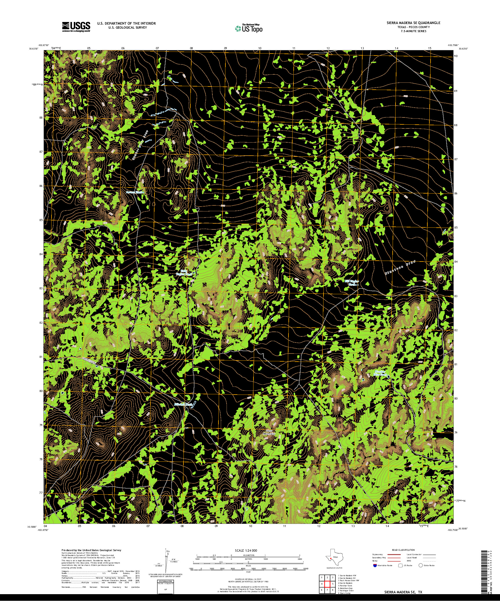 USGS US TOPO 7.5-MINUTE MAP FOR SIERRA MADERA SE, TX 2019