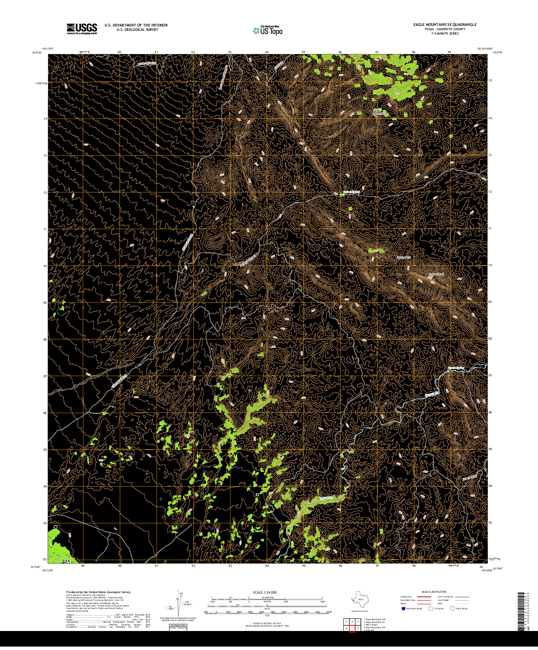USGS US TOPO 7.5-MINUTE MAP FOR EAGLE MOUNTAINS SE, TX 2019