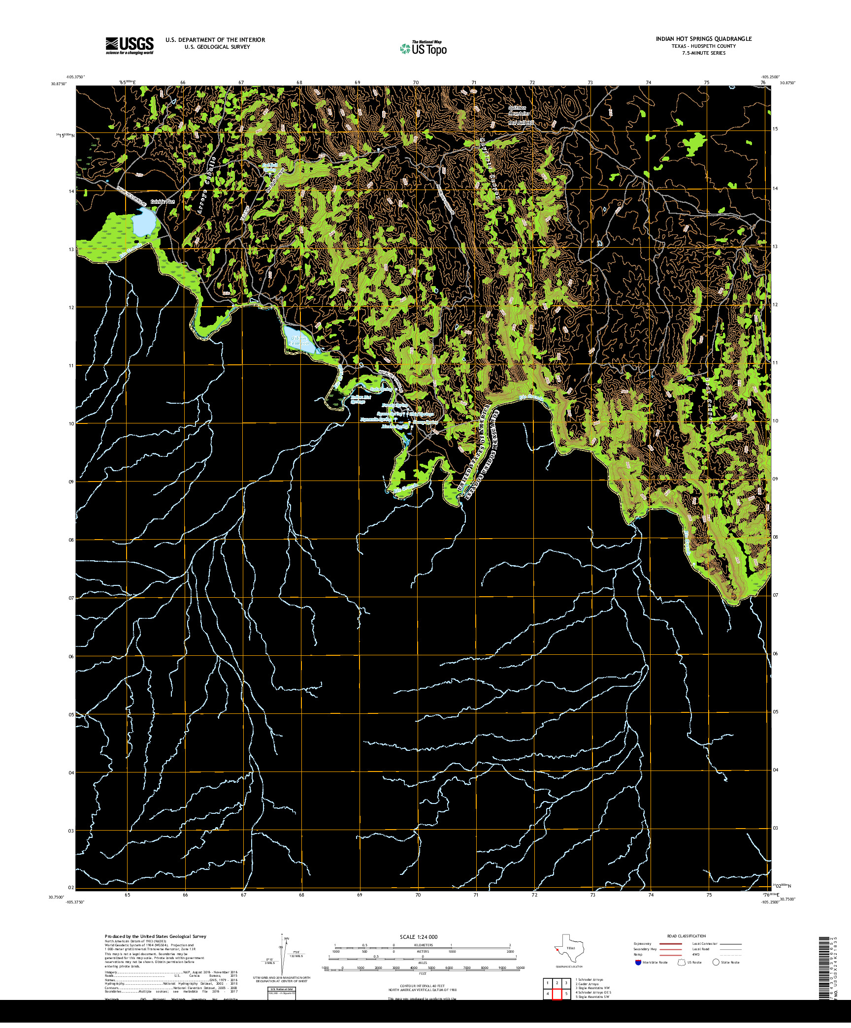 USGS US TOPO 7.5-MINUTE MAP FOR INDIAN HOT SPRINGS, TX,CHH 2019