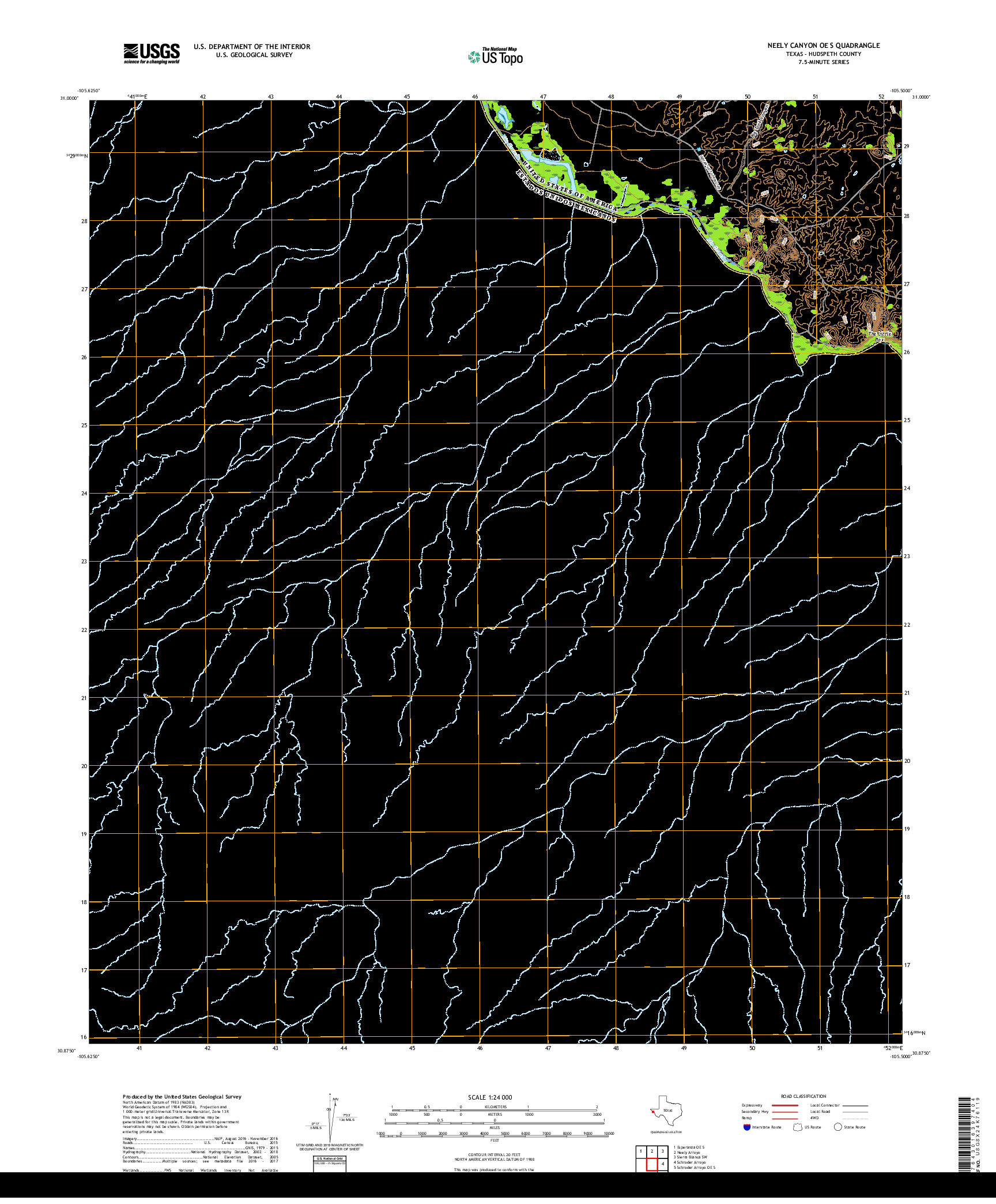 USGS US TOPO 7.5-MINUTE MAP FOR NEELY CANYON OE S, TX,CHH 2019