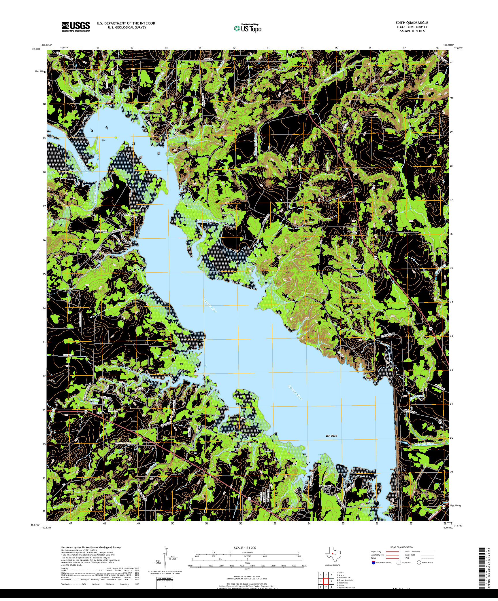 USGS US TOPO 7.5-MINUTE MAP FOR EDITH, TX 2019