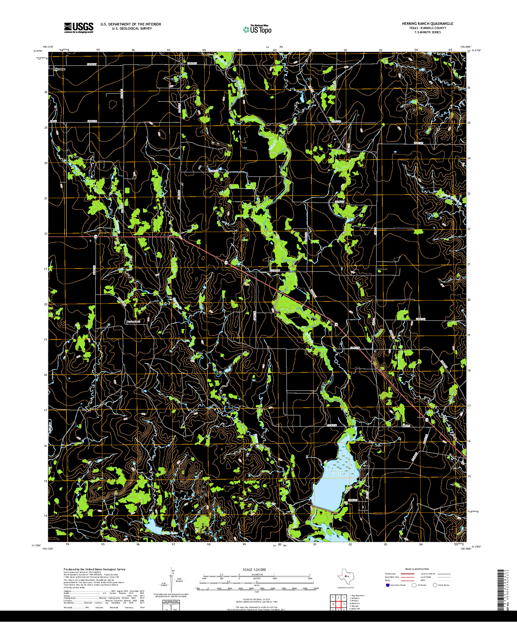 USGS US TOPO 7.5-MINUTE MAP FOR HERRING RANCH, TX 2019