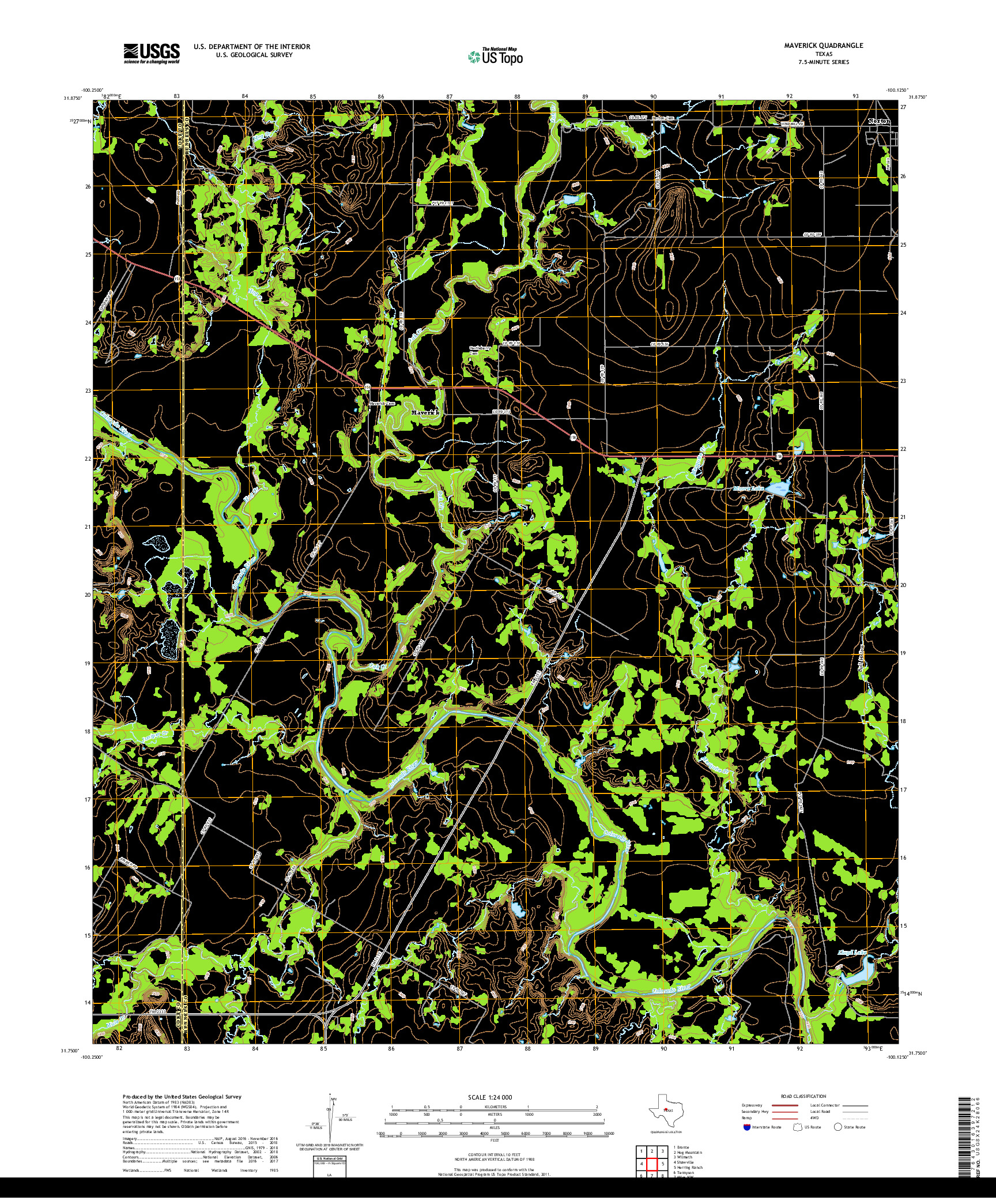 USGS US TOPO 7.5-MINUTE MAP FOR MAVERICK, TX 2019