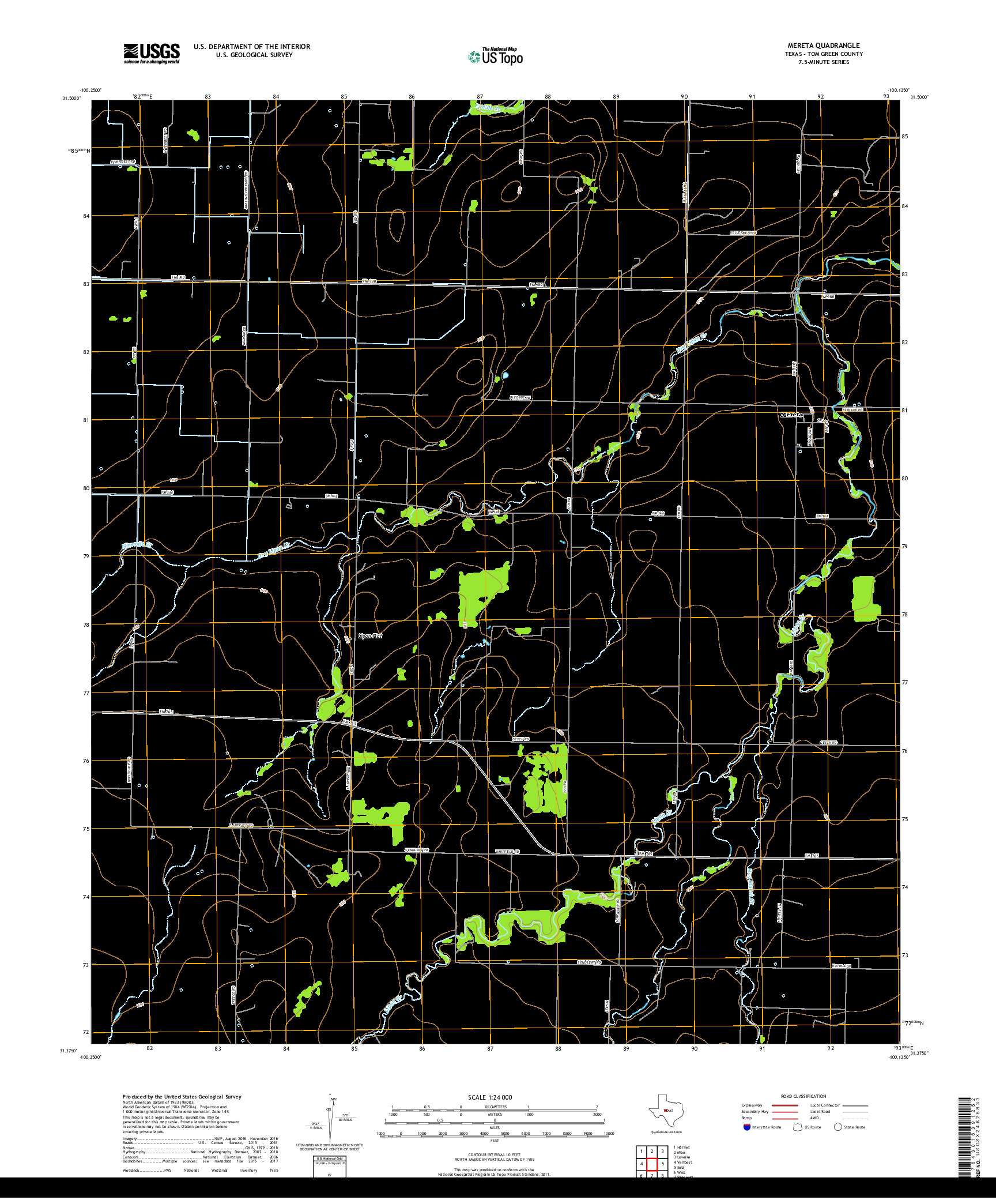 USGS US TOPO 7.5-MINUTE MAP FOR MERETA, TX 2019