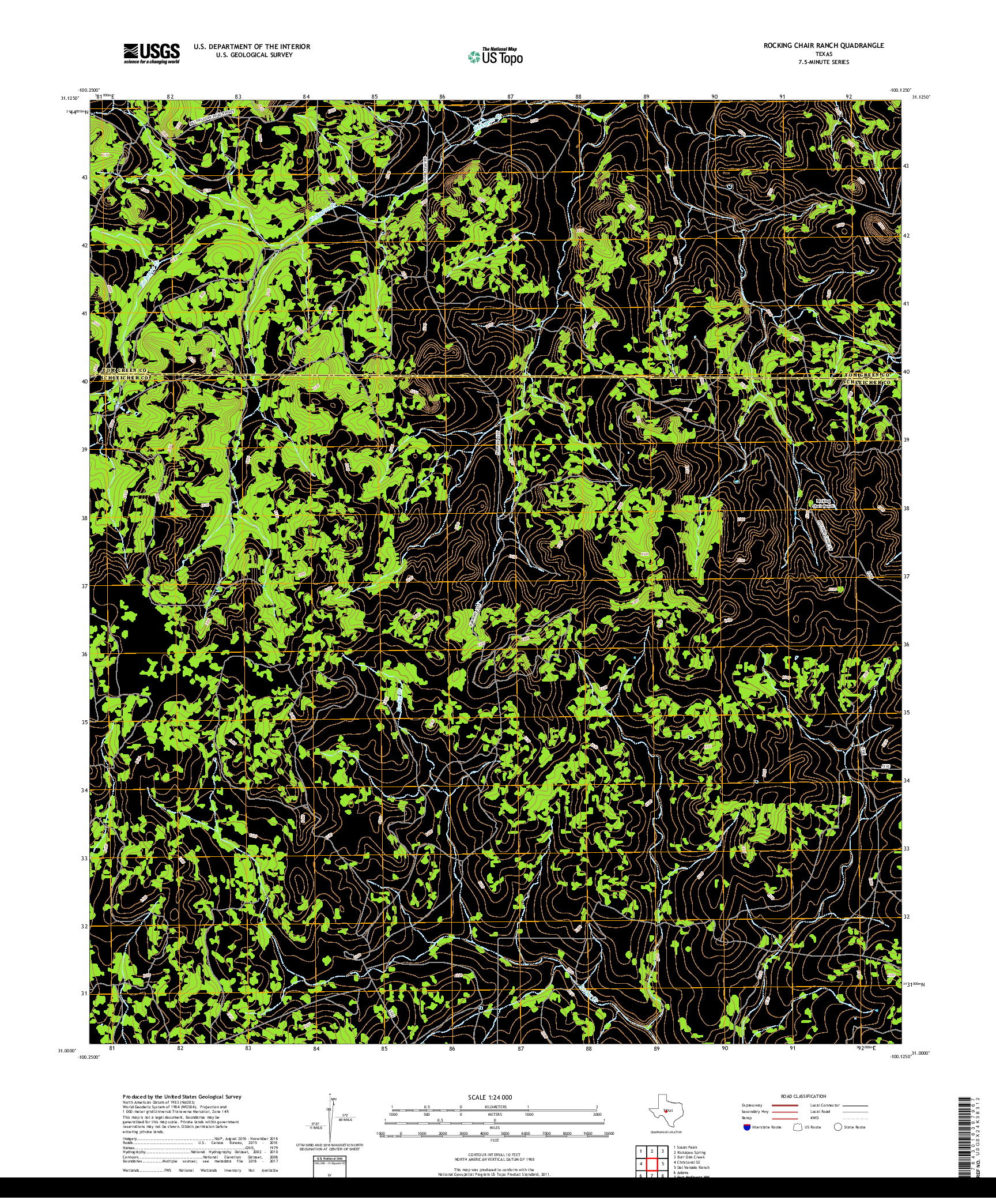 USGS US TOPO 7.5-MINUTE MAP FOR ROCKING CHAIR RANCH, TX 2019