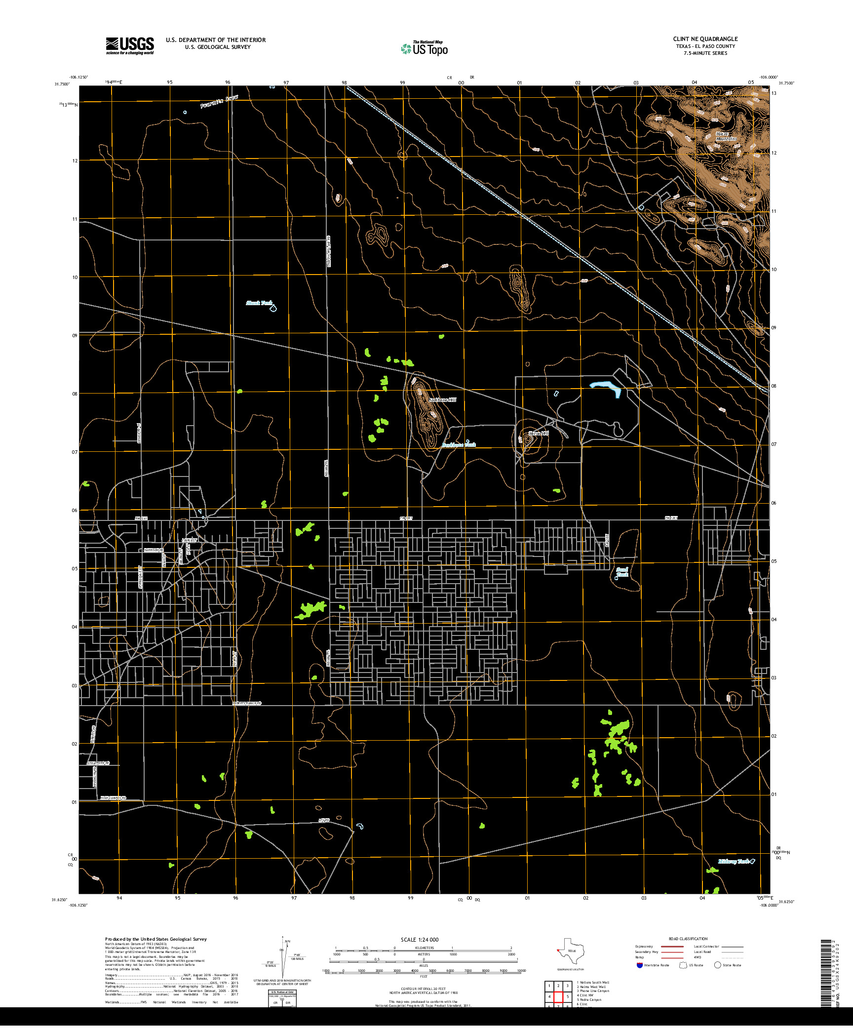 USGS US TOPO 7.5-MINUTE MAP FOR CLINT NE, TX 2019