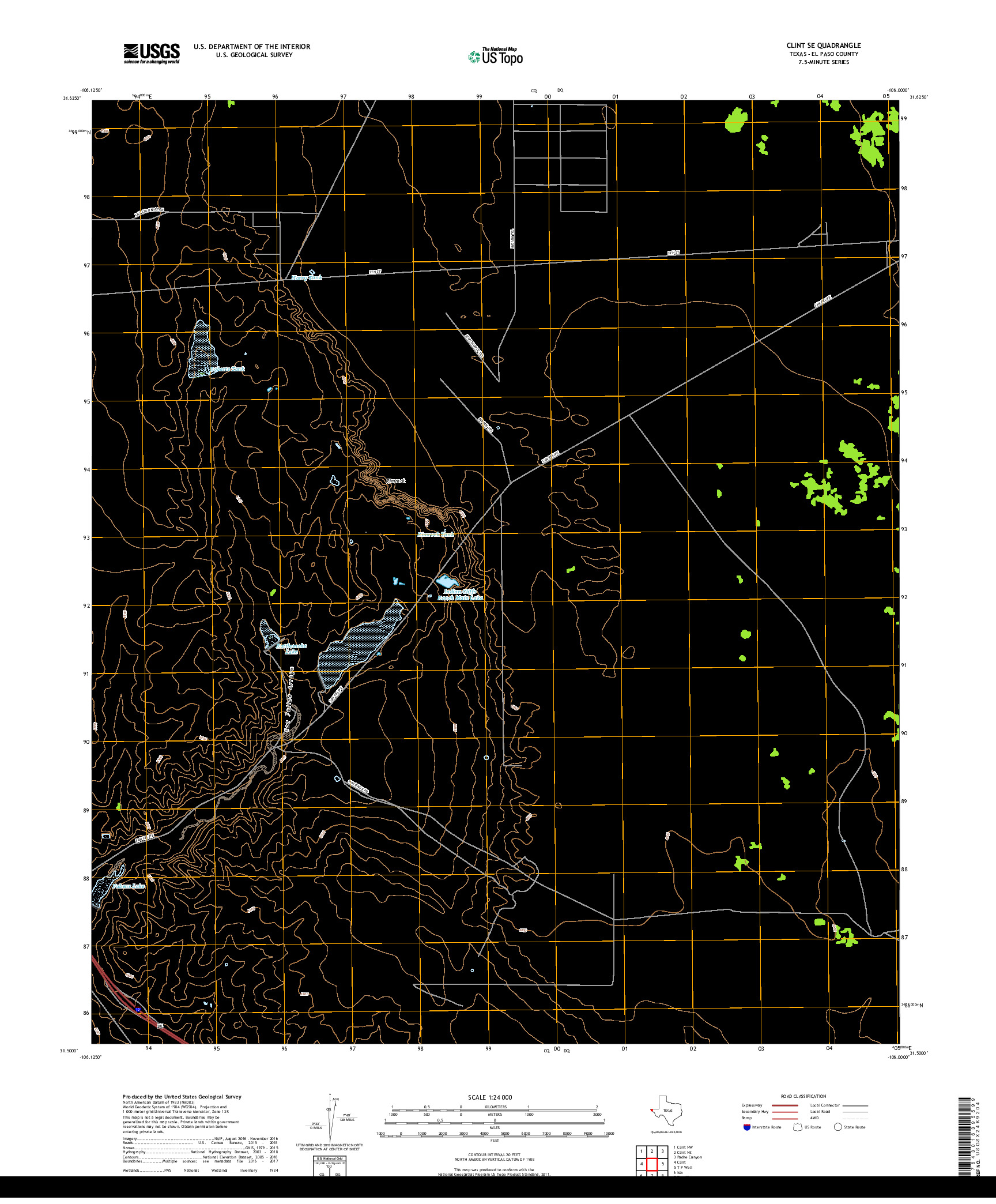 USGS US TOPO 7.5-MINUTE MAP FOR CLINT SE, TX 2019
