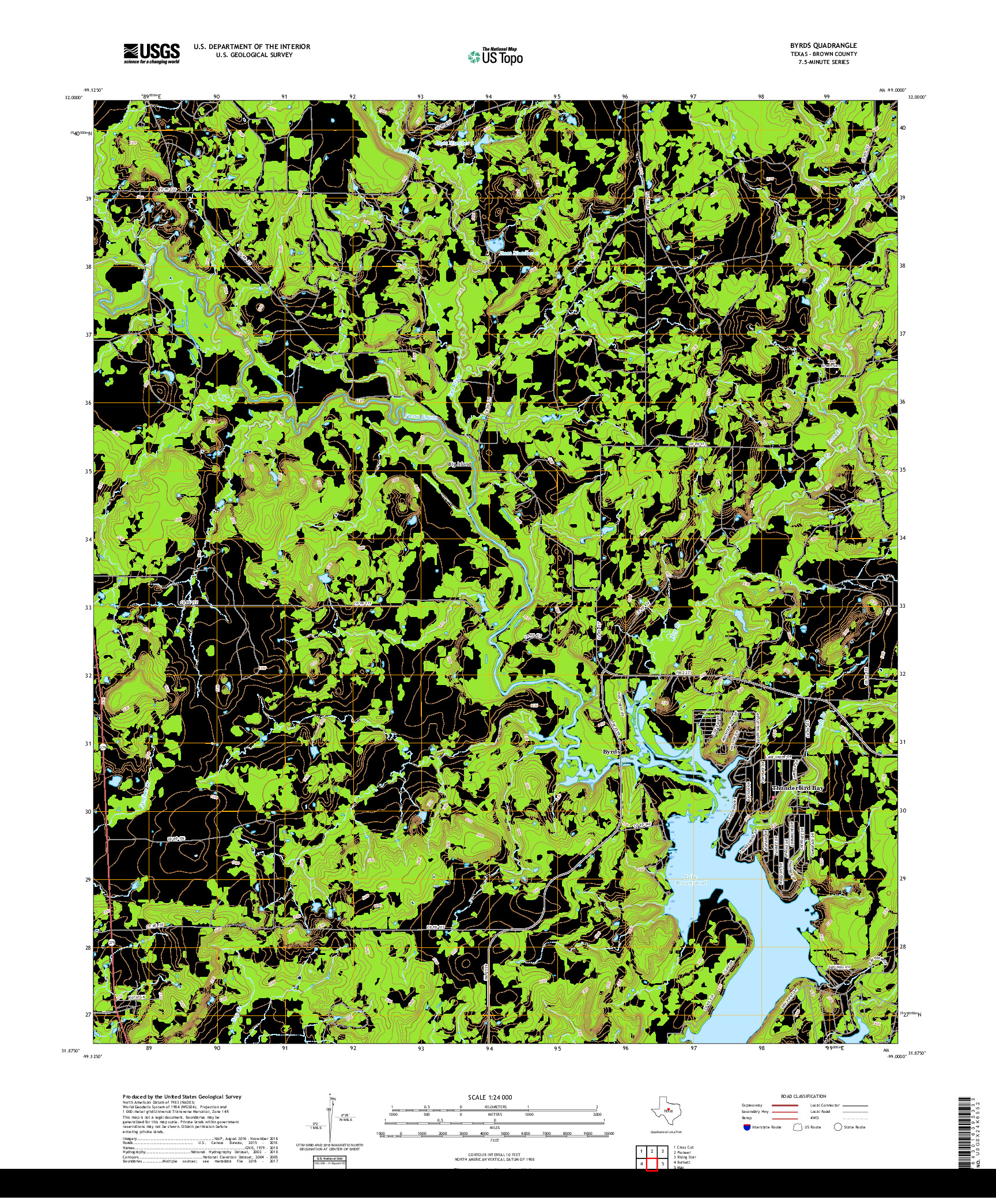 USGS US TOPO 7.5-MINUTE MAP FOR BYRDS, TX 2019