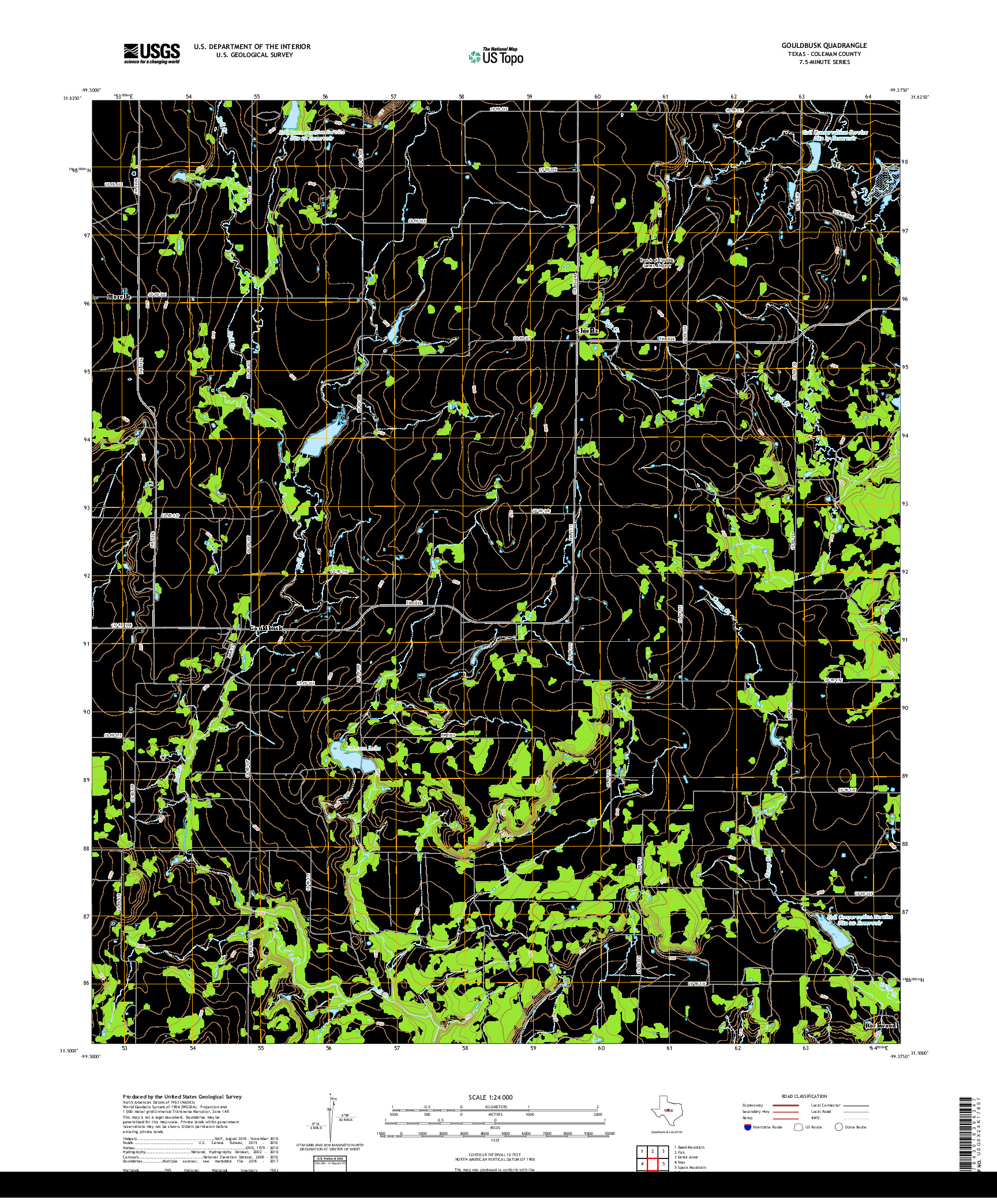 USGS US TOPO 7.5-MINUTE MAP FOR GOULDBUSK, TX 2019