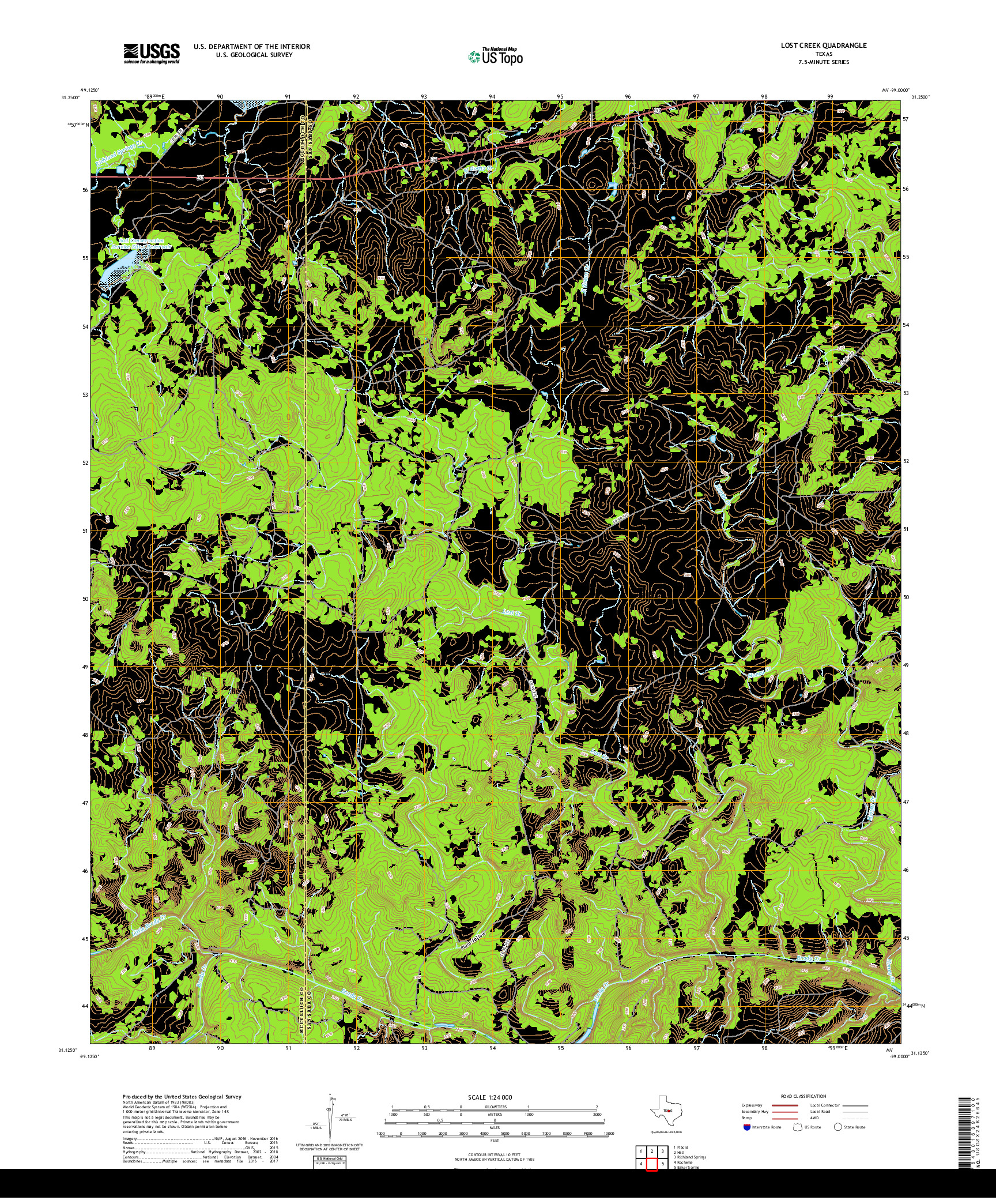 USGS US TOPO 7.5-MINUTE MAP FOR LOST CREEK, TX 2019