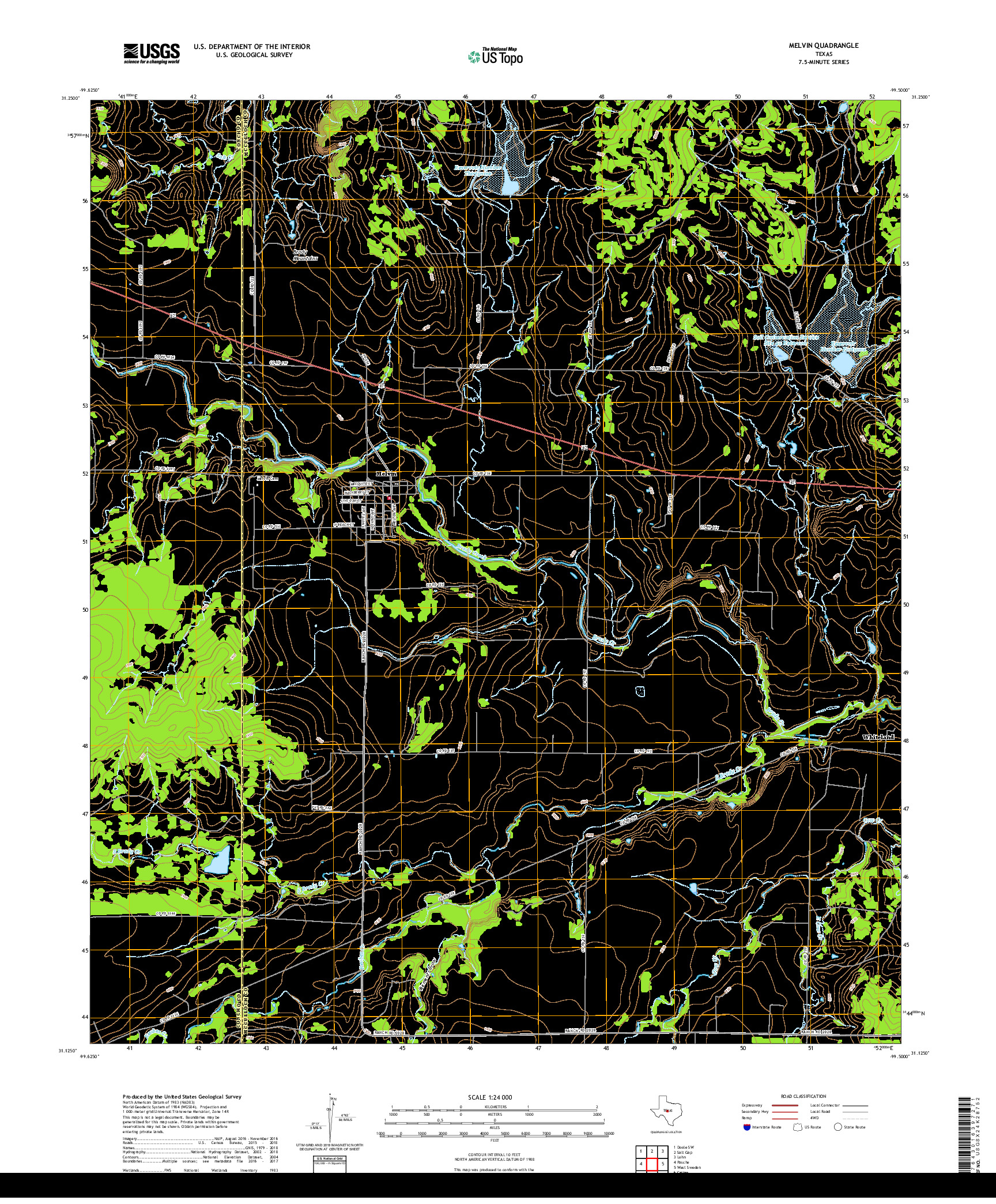 USGS US TOPO 7.5-MINUTE MAP FOR MELVIN, TX 2019