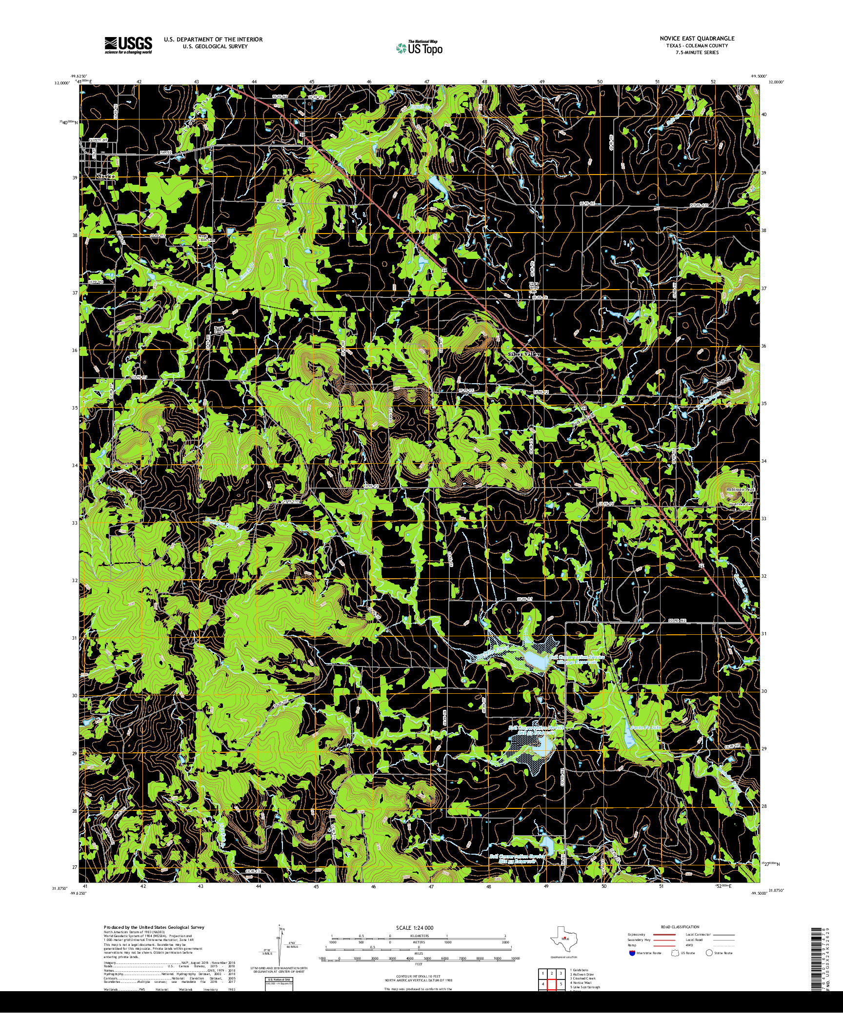 USGS US TOPO 7.5-MINUTE MAP FOR NOVICE EAST, TX 2019