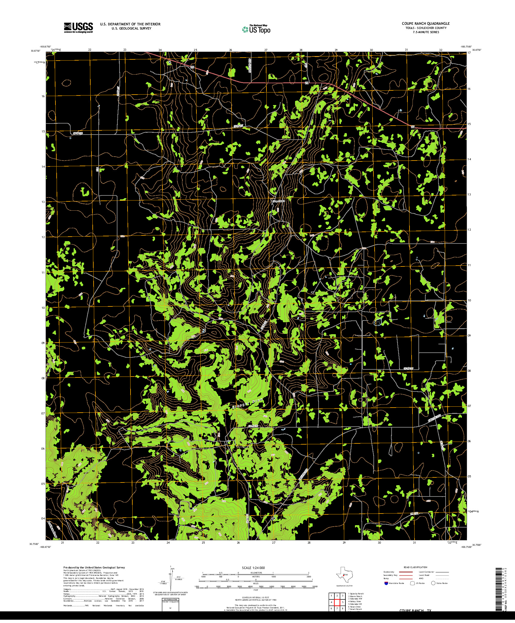 USGS US TOPO 7.5-MINUTE MAP FOR COUPE RANCH, TX 2019