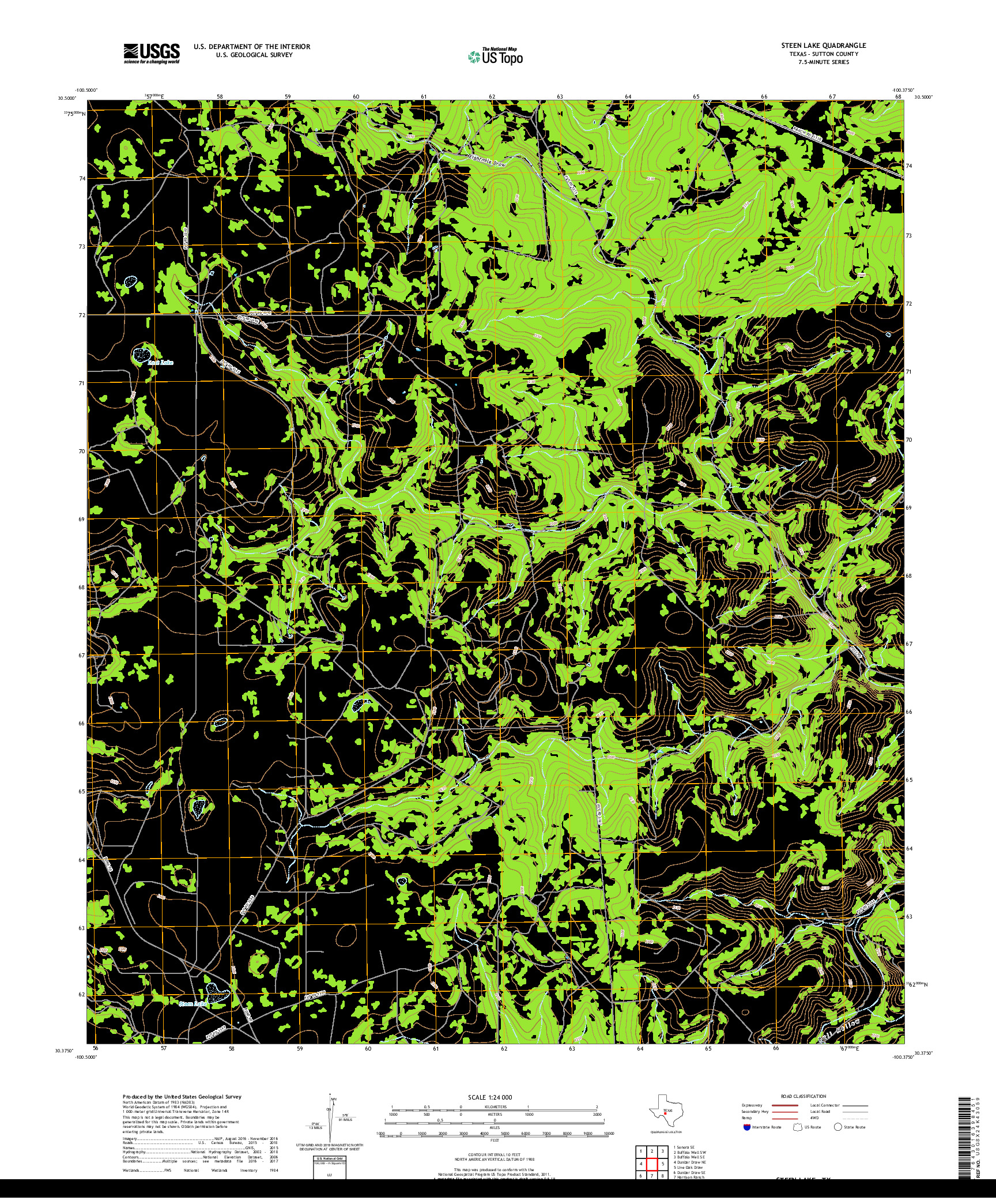 USGS US TOPO 7.5-MINUTE MAP FOR STEEN LAKE, TX 2019