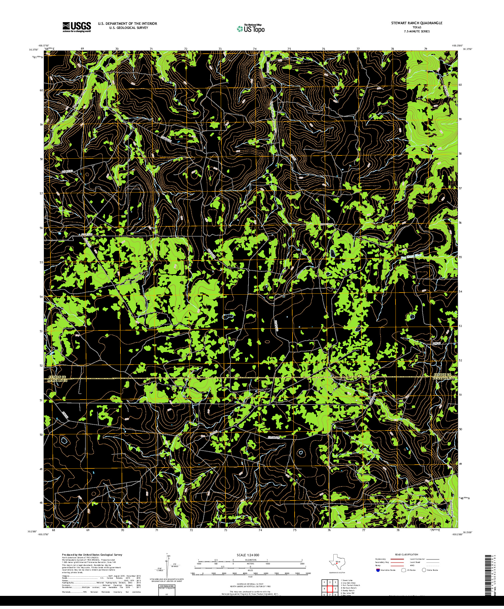 USGS US TOPO 7.5-MINUTE MAP FOR STEWART RANCH, TX 2019