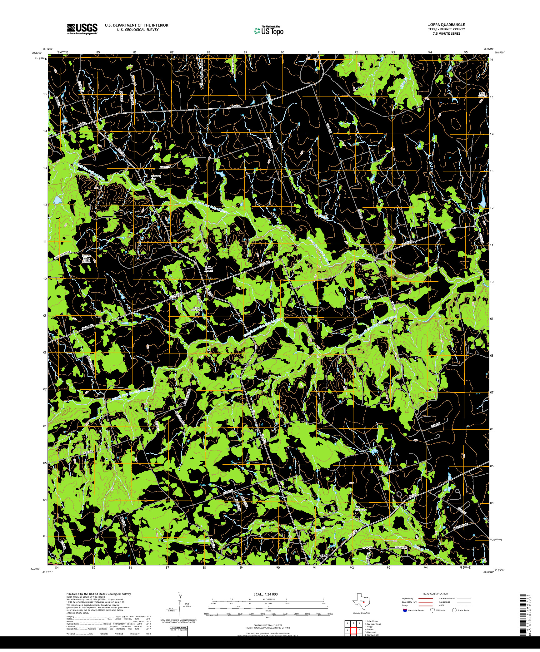 USGS US TOPO 7.5-MINUTE MAP FOR JOPPA, TX 2019