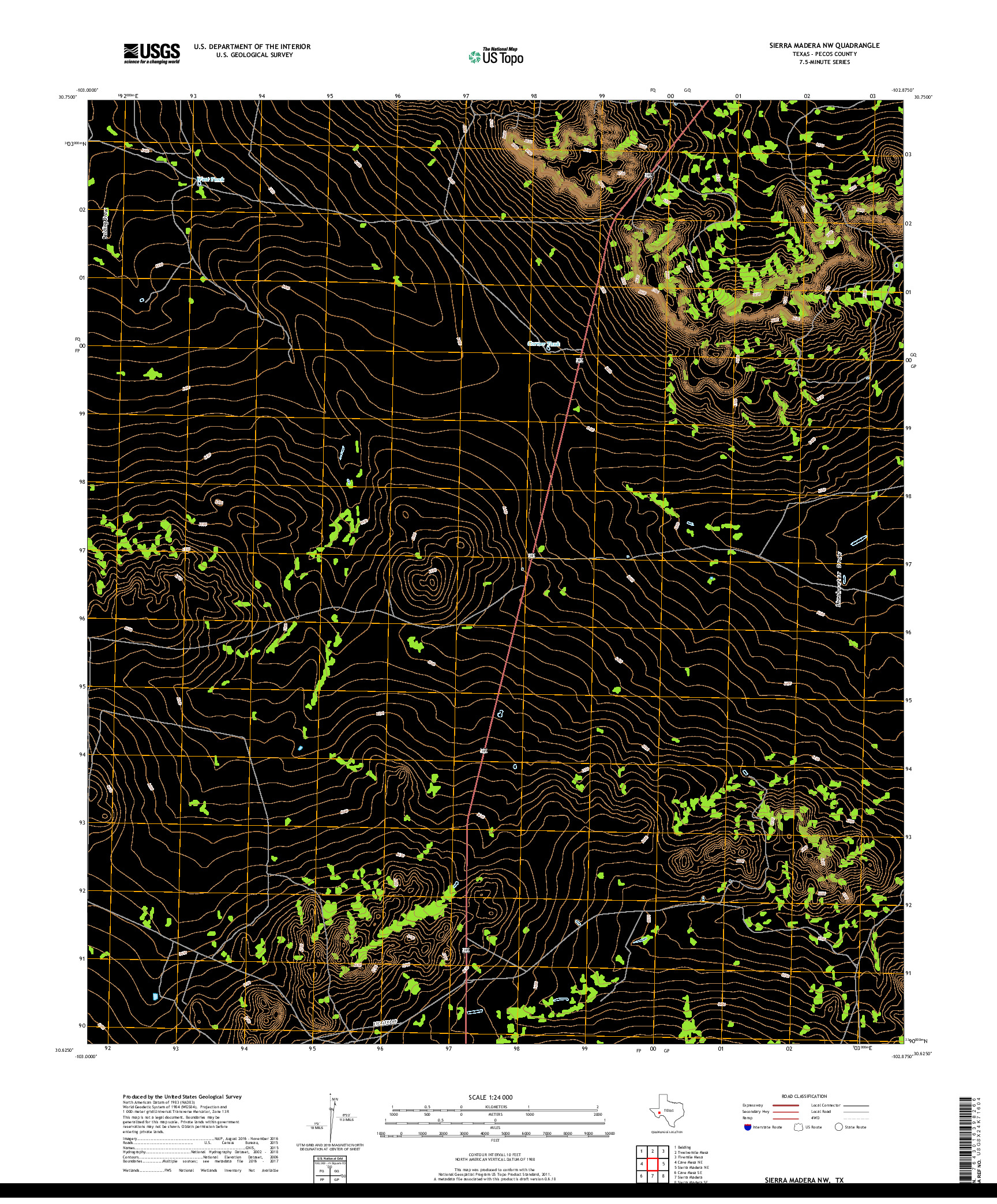 USGS US TOPO 7.5-MINUTE MAP FOR SIERRA MADERA NW, TX 2019