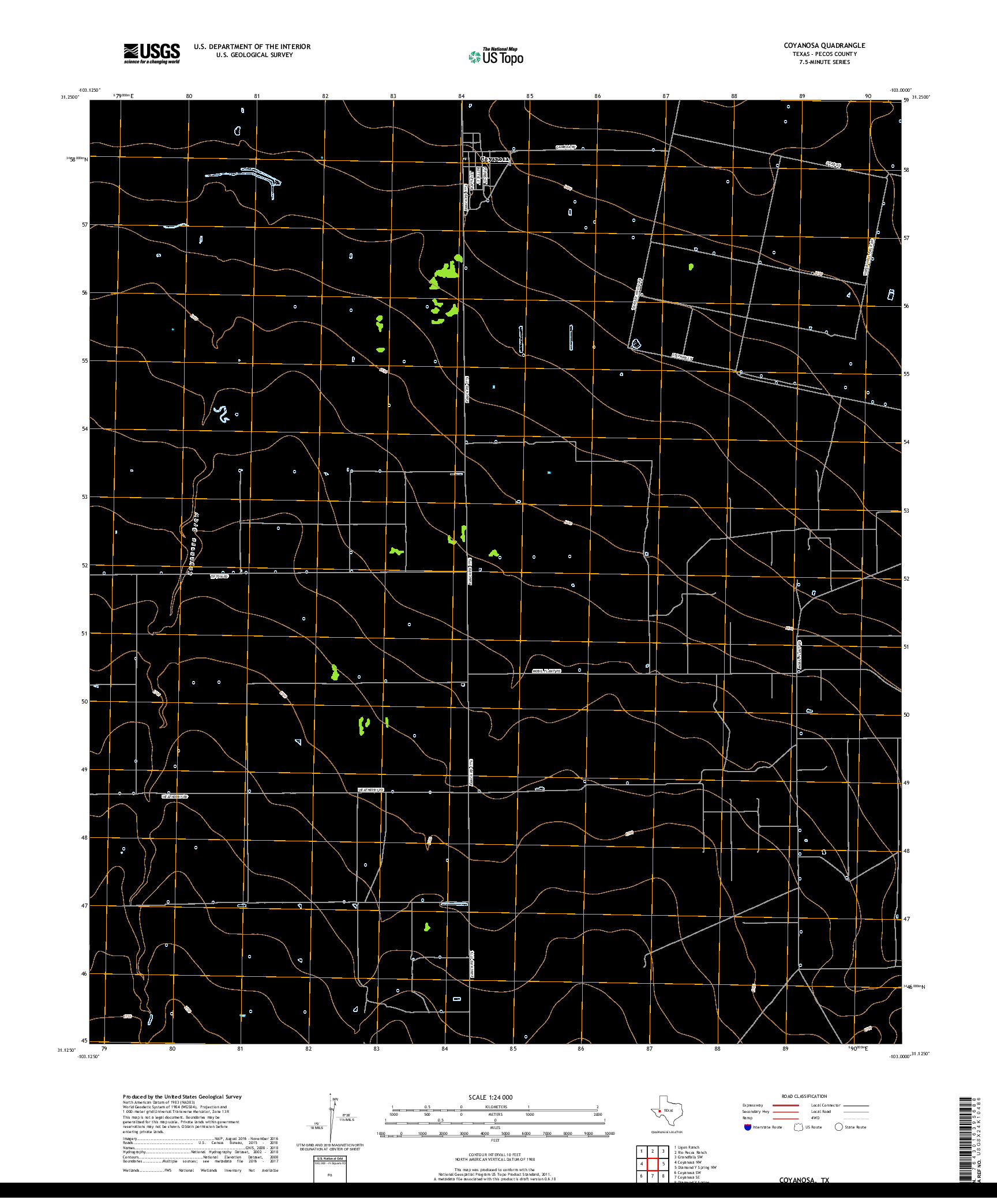 USGS US TOPO 7.5-MINUTE MAP FOR COYANOSA, TX 2019