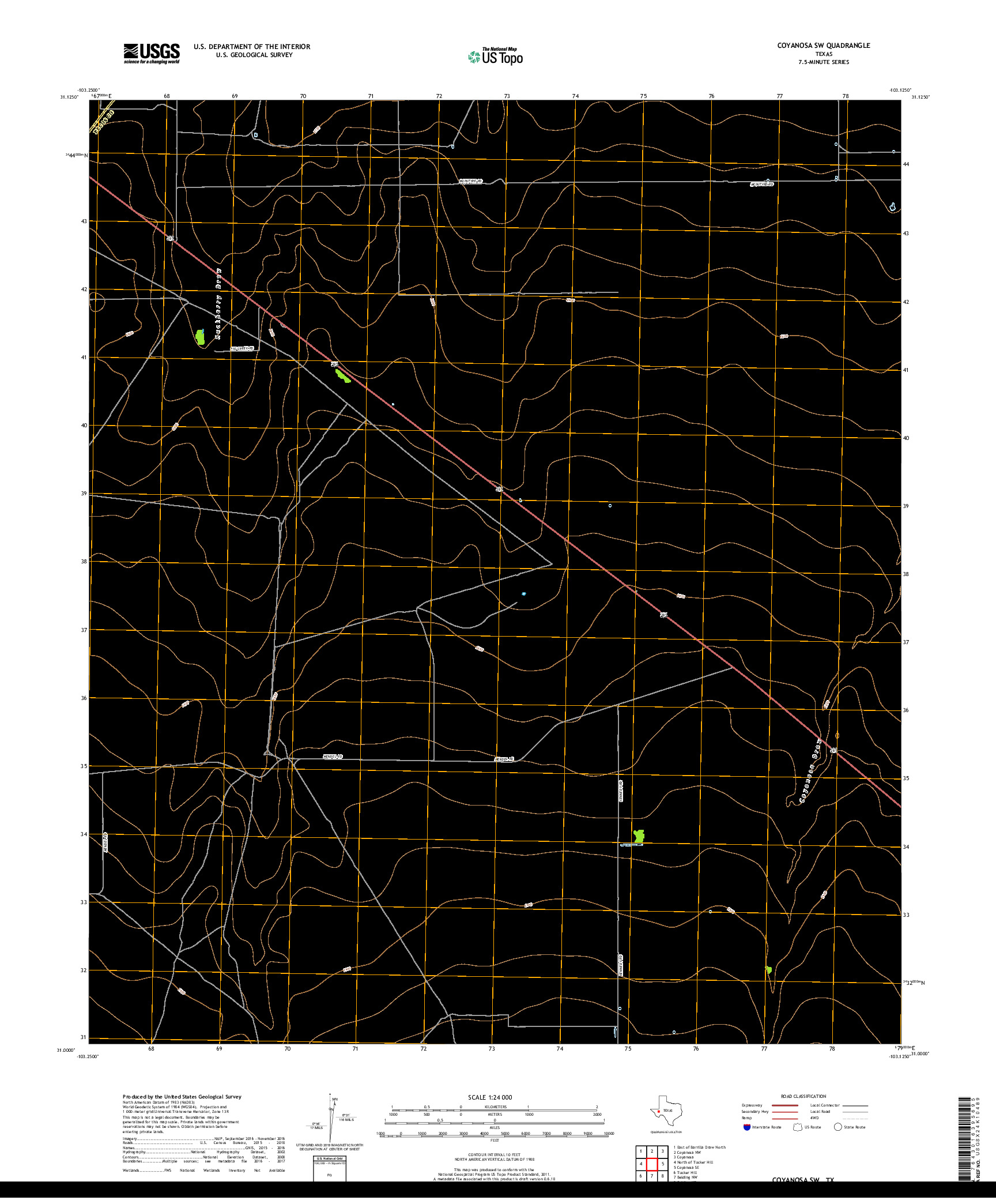 USGS US TOPO 7.5-MINUTE MAP FOR COYANOSA SW, TX 2019