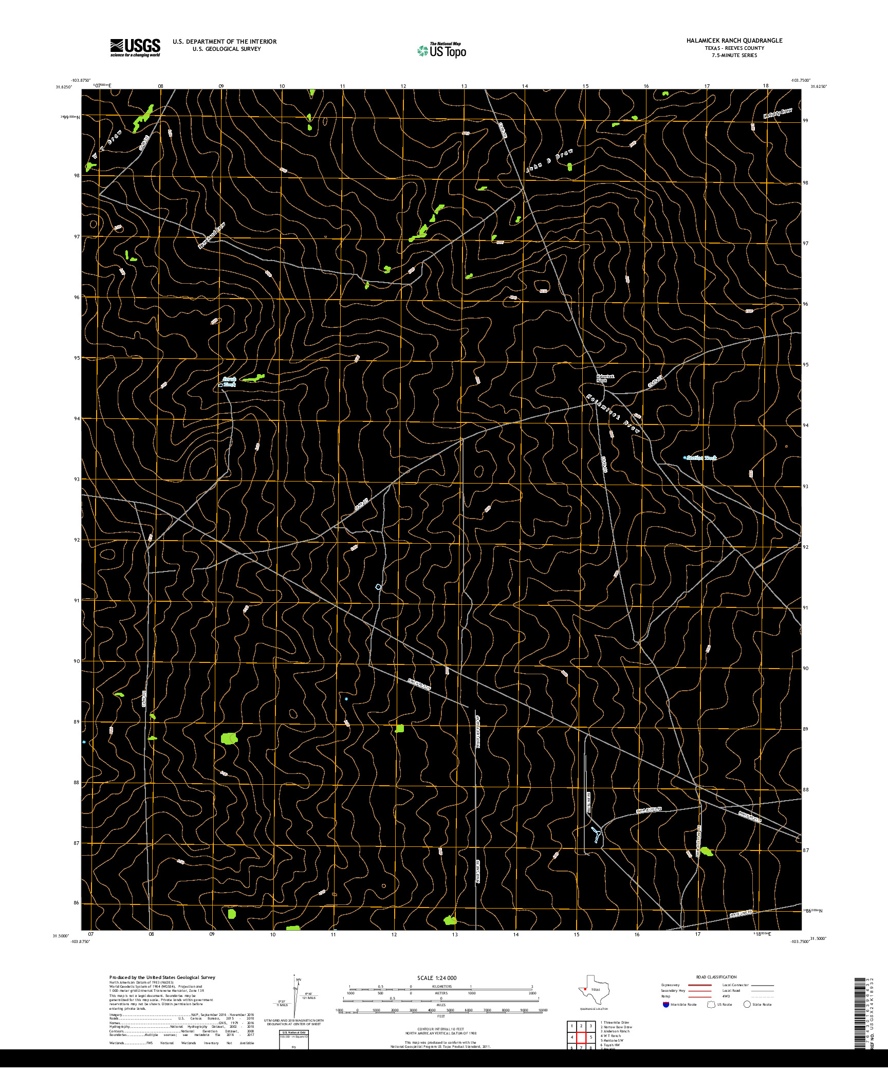 USGS US TOPO 7.5-MINUTE MAP FOR HALAMICEK RANCH, TX 2019