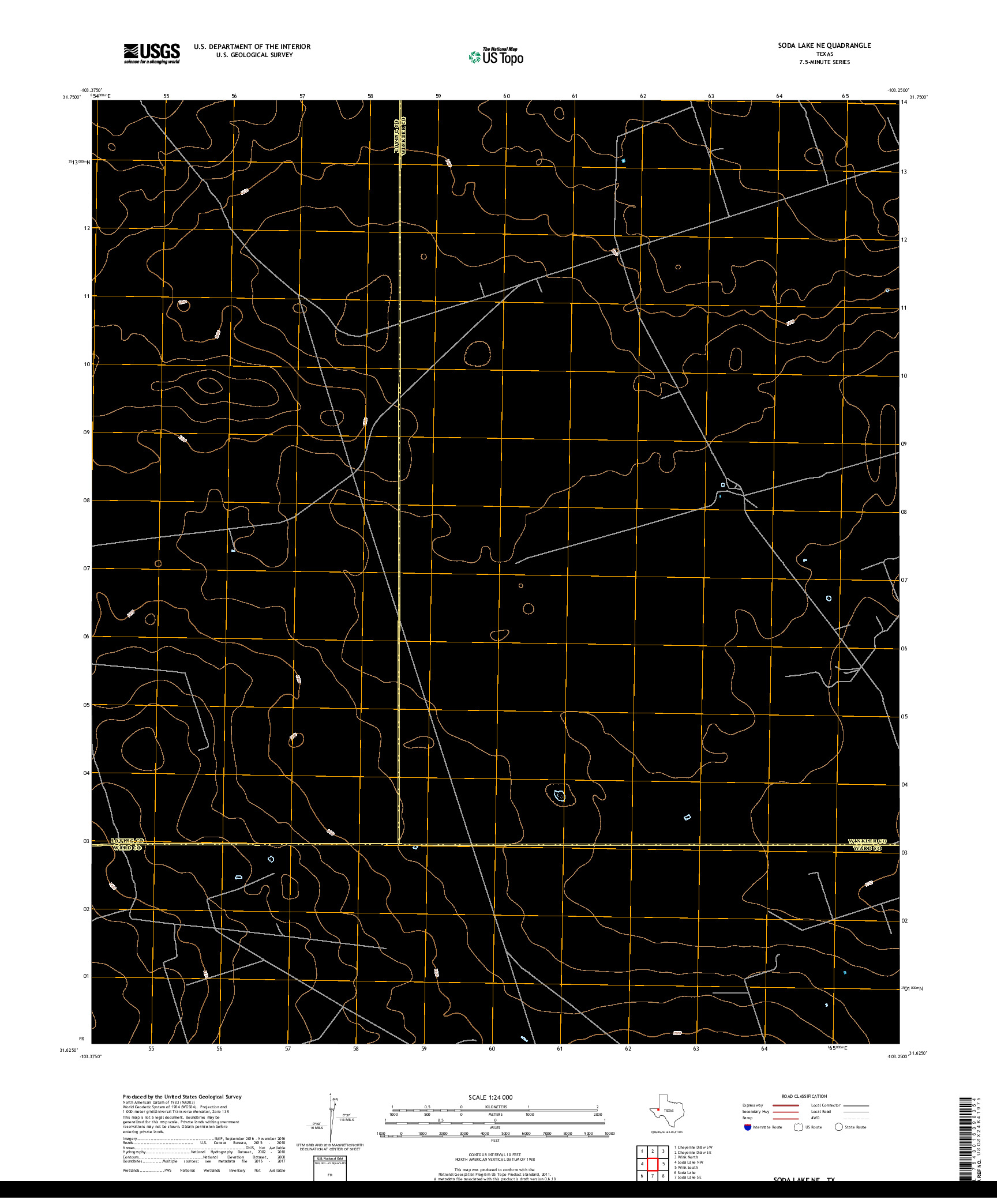 USGS US TOPO 7.5-MINUTE MAP FOR SODA LAKE NE, TX 2019